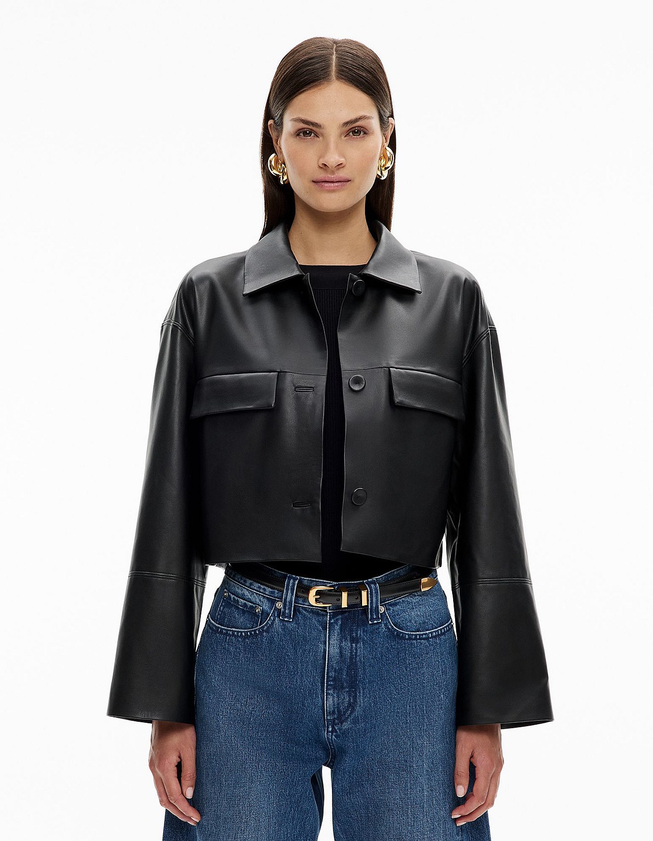 Witchery Crop Button Jacket With Self-covered Buttons | David Jones