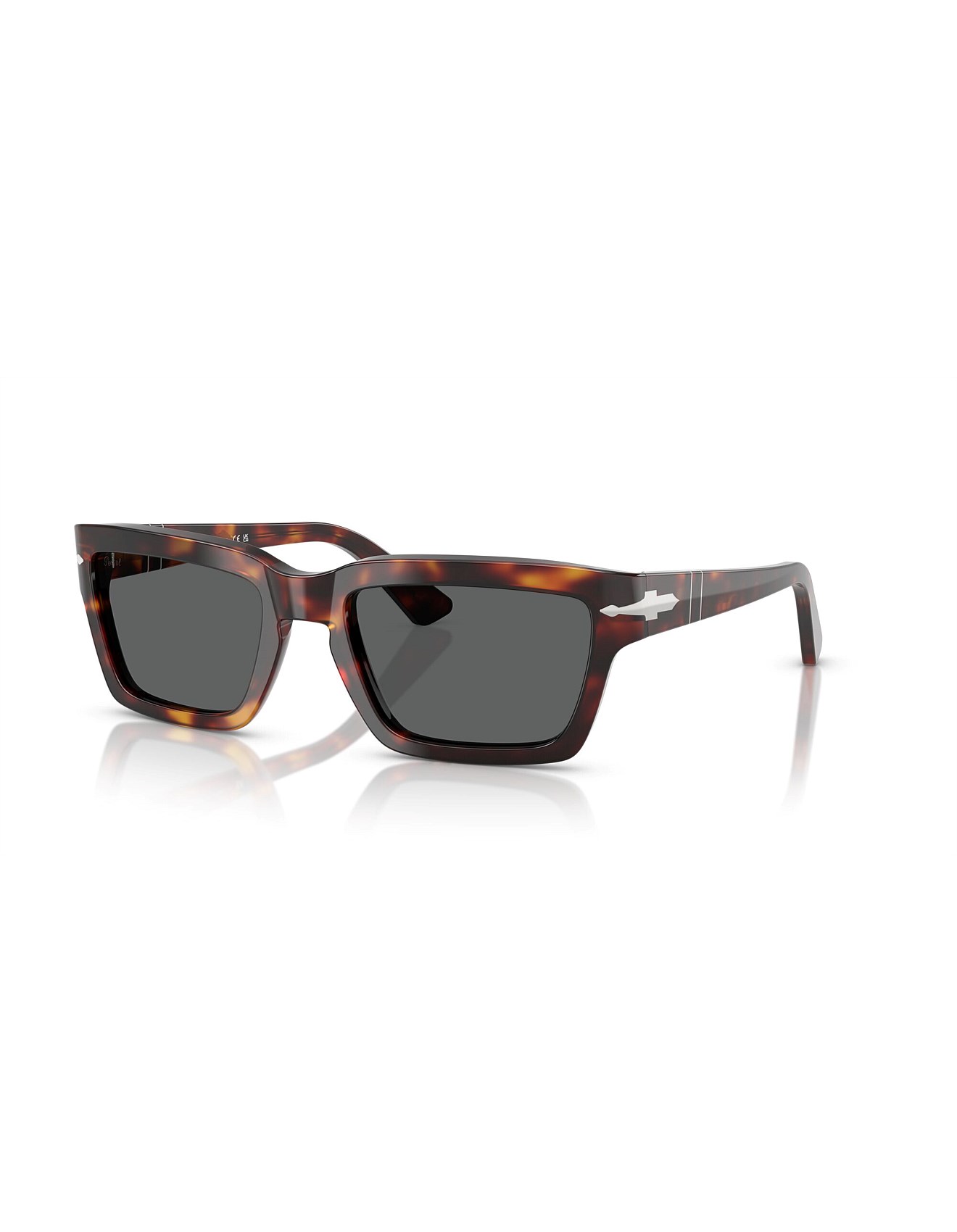 Persol Rectangle Havana Dark Grey Sunglasses David Jones