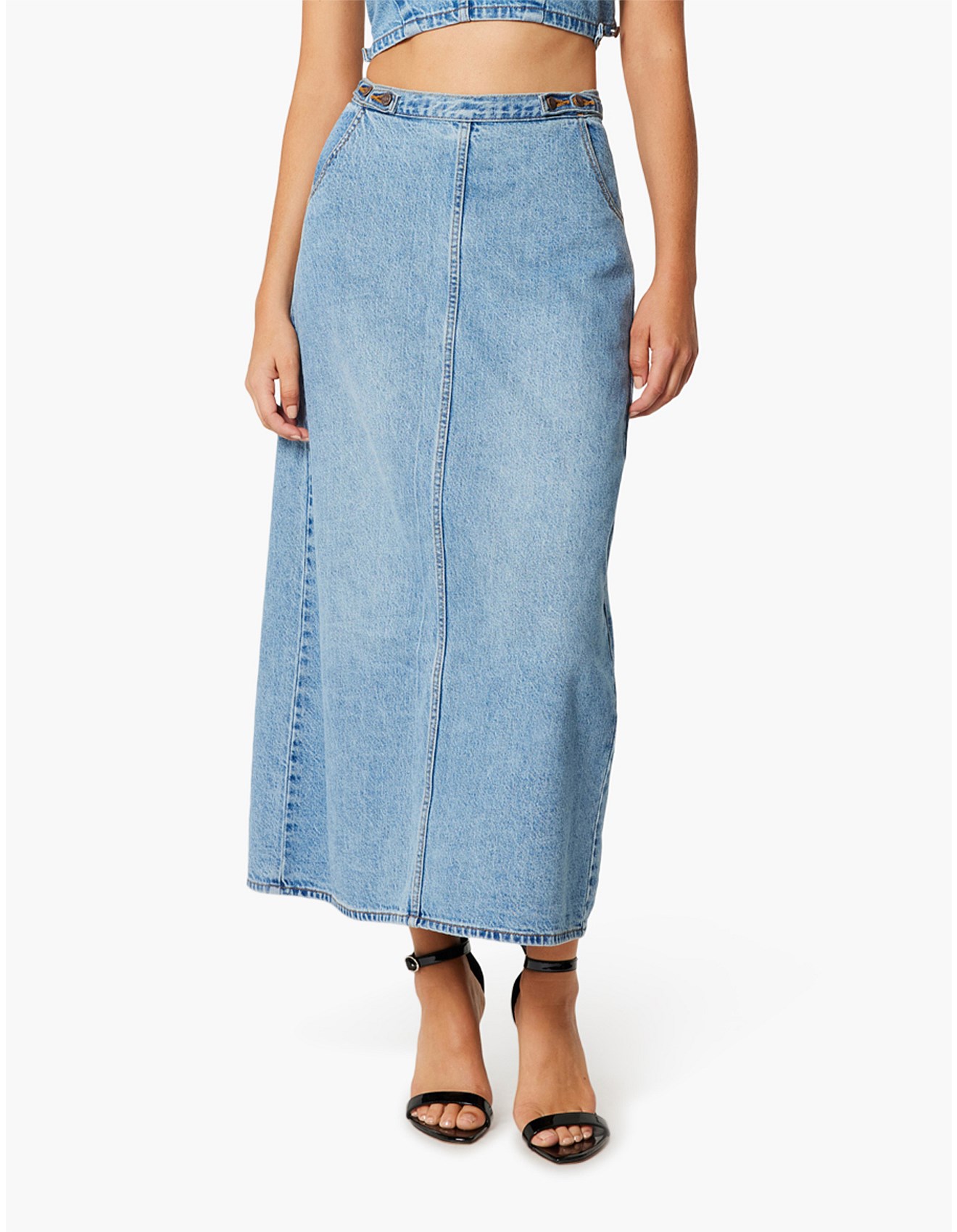 Rollas Charlie Maxi Skirt Denim | David Jones