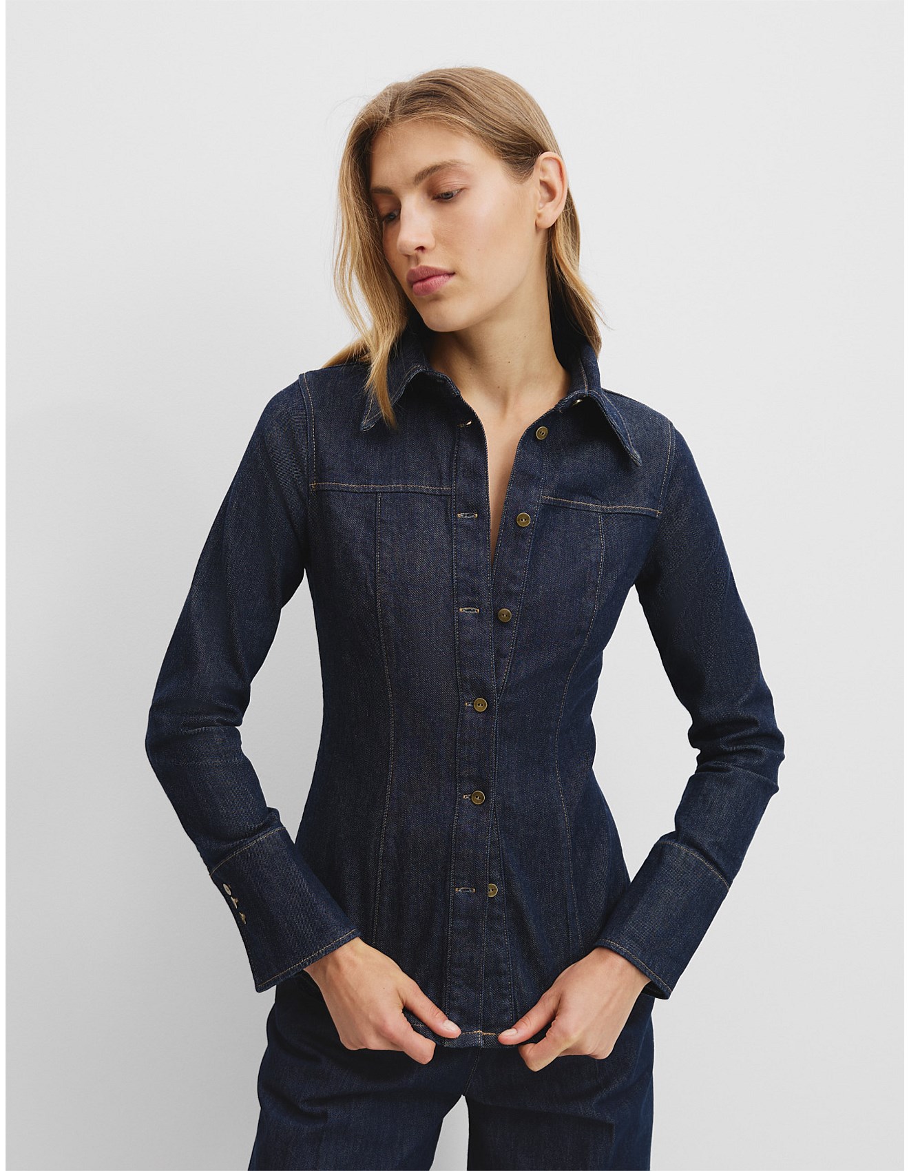 Country Road Slim Fit Denim Shirt David Jones