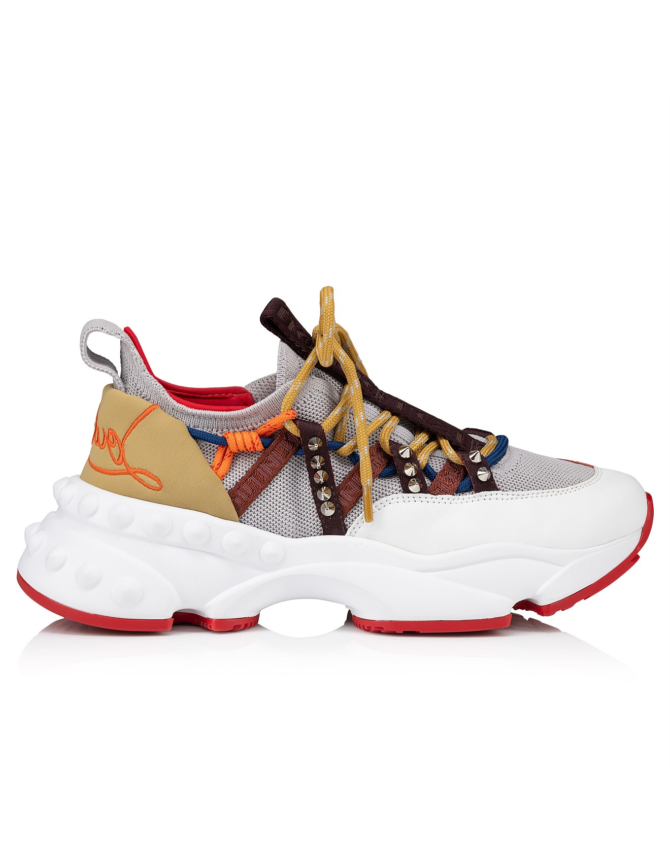 Christian Louboutin Trailnrun Donna Flat Calf/suede/maille/neo/rib