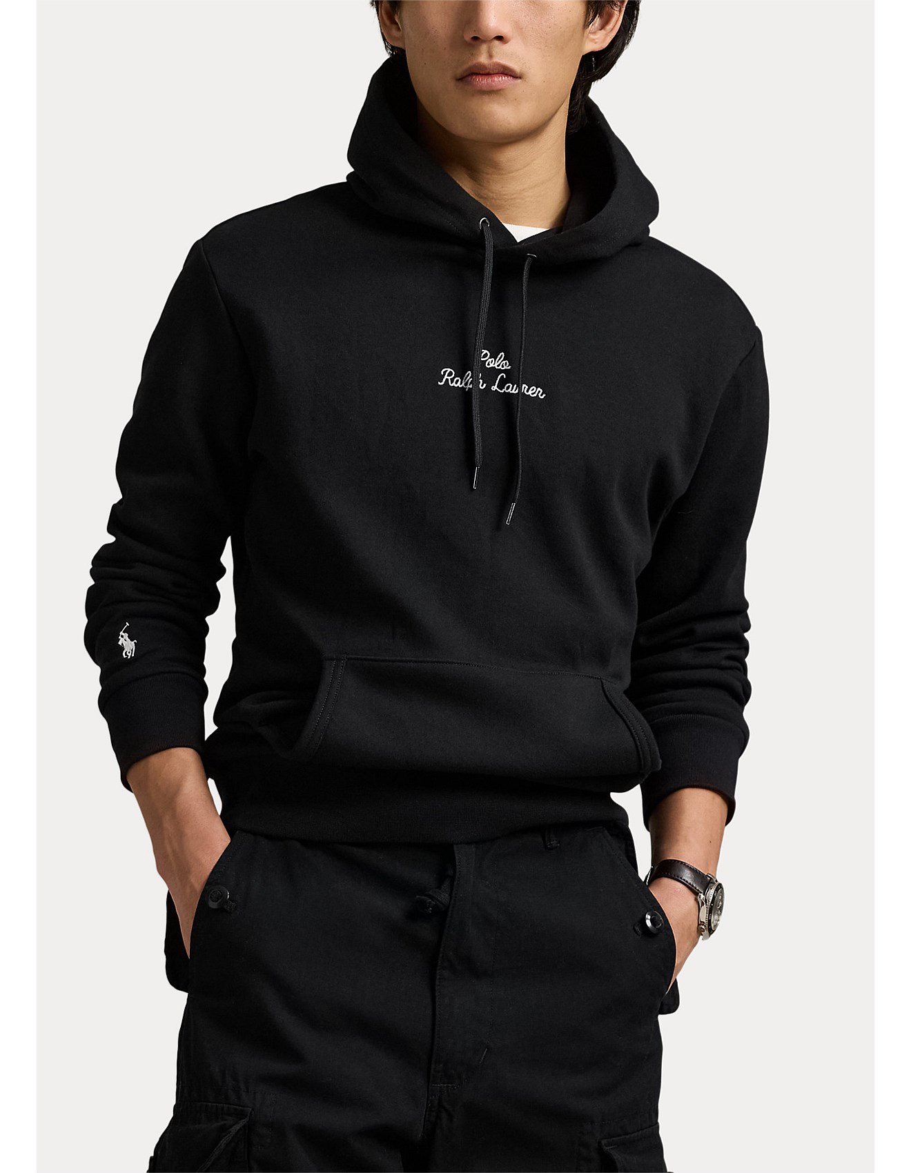 Double Knit Hoodie Black Polo Zip Up Sweater Polo Ralph Lauren