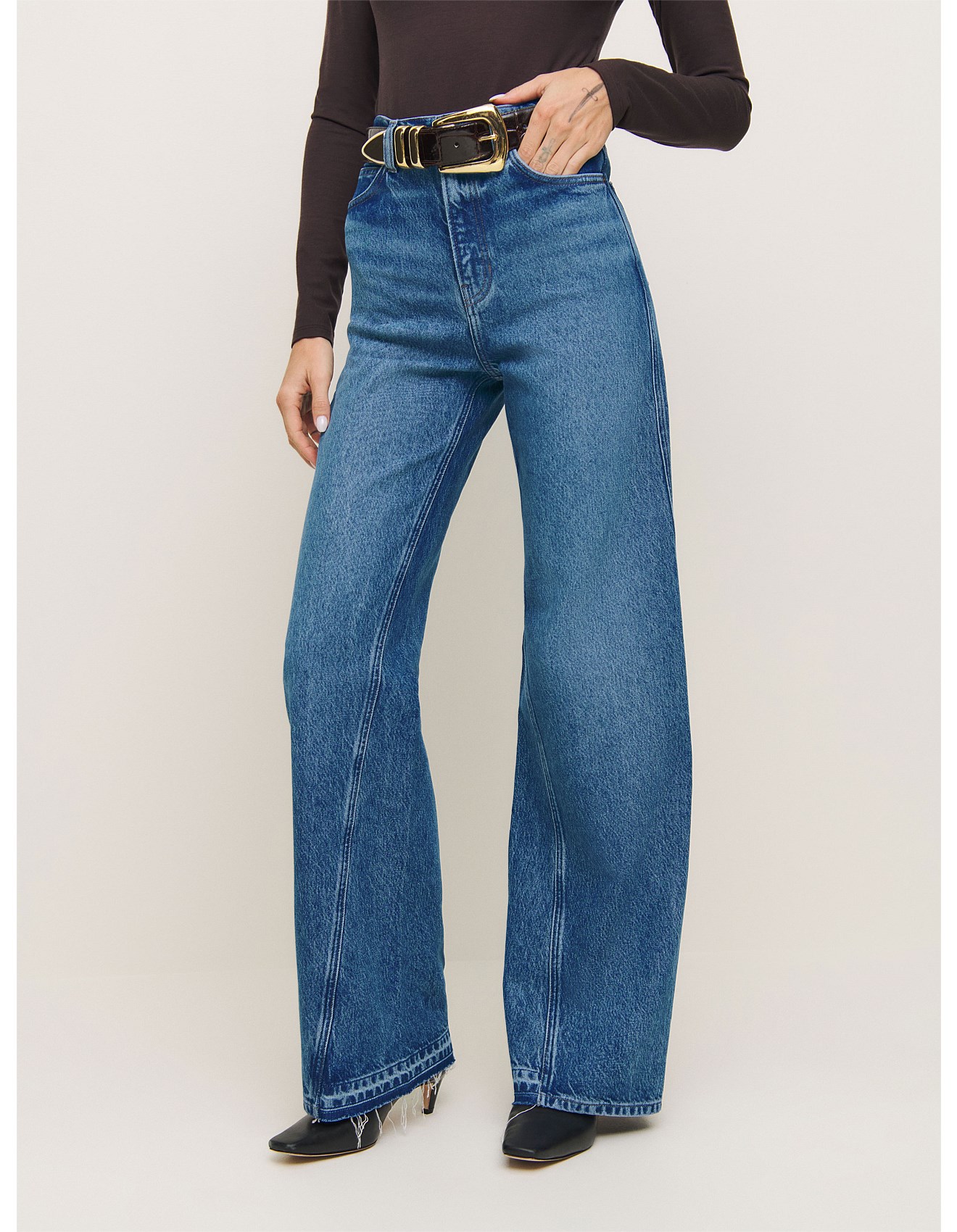 Reformation Cary Hi-rise Slouchy Wide Leg Jeans David Jones