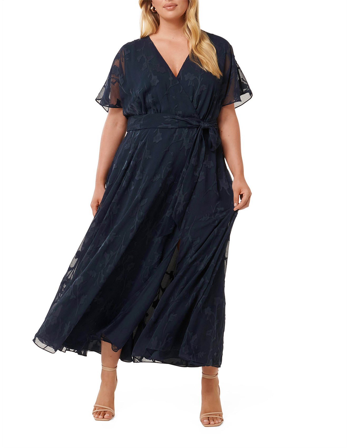 Forever New Melaina Curve Burn Out Wrap Midi Dress | David Jones