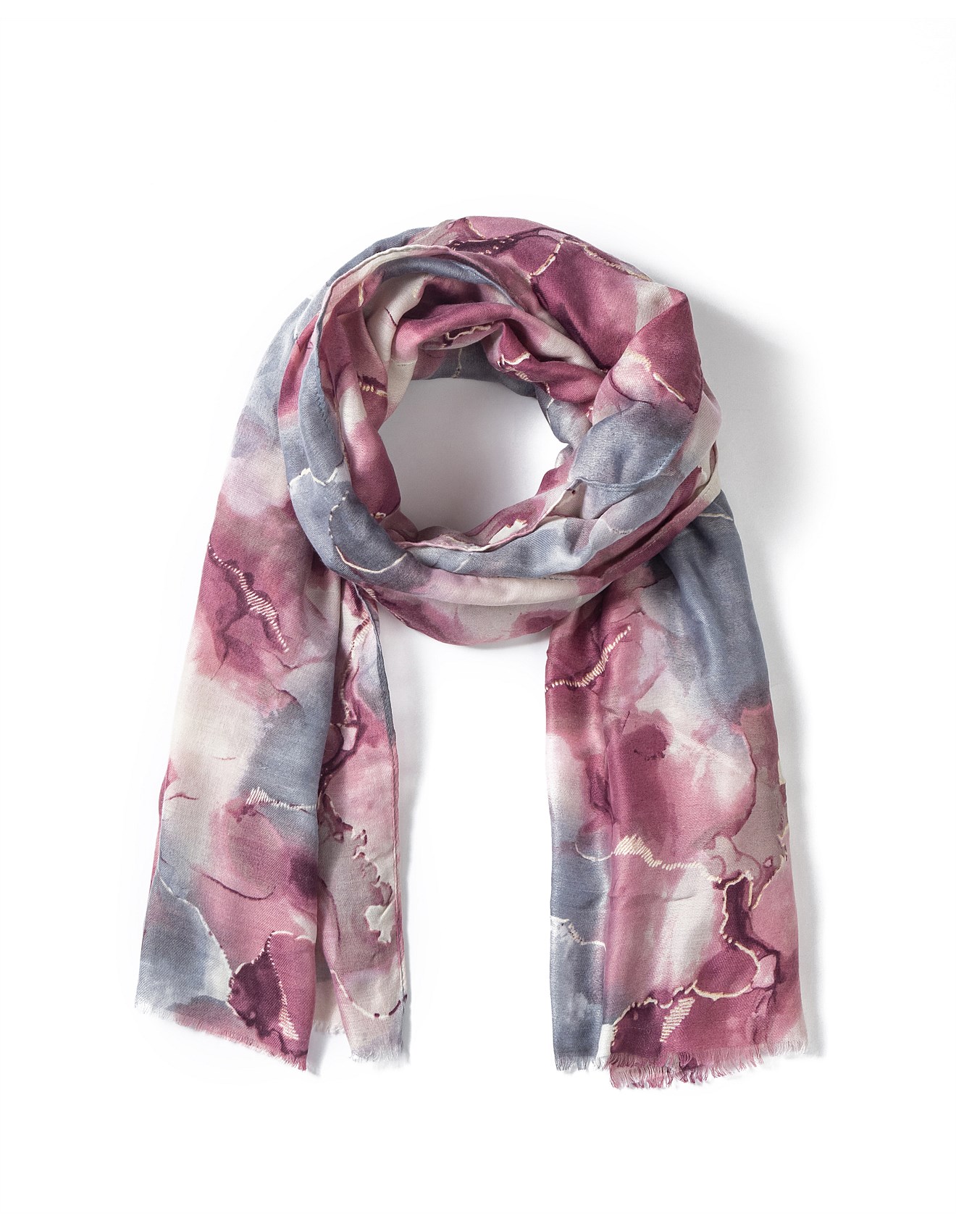 Purple Foil Print Scarf Gregory Ladner Print Scarf With Foil David