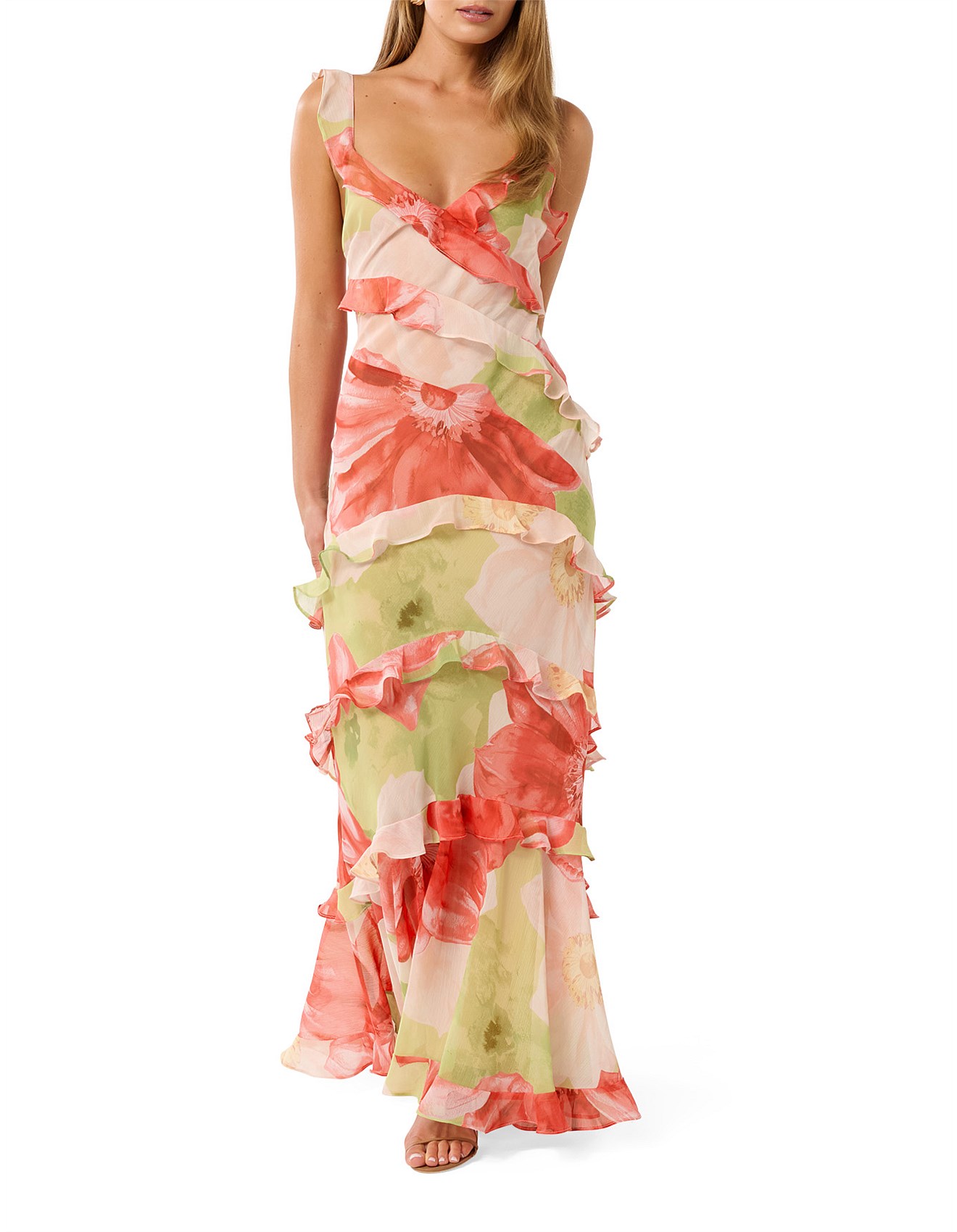 Forever New Isla Ruffle Asymmetric Maxi Dress | David Jones