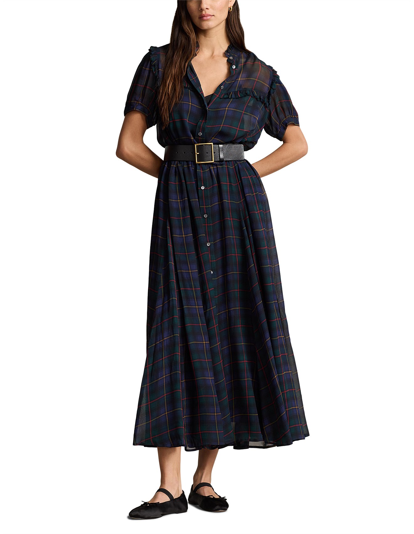 Polo Ralph Lauren Ruffle-trim Plaid Dress David Jones