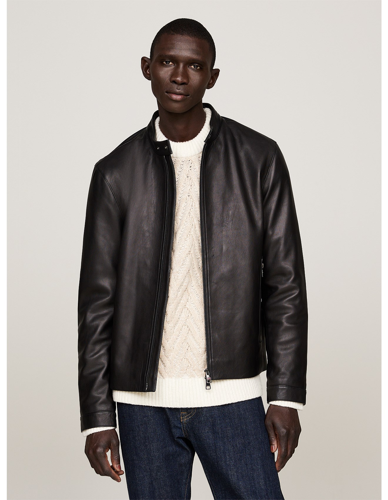 Tommy Hilfiger Smart Casual Leather Jacket David Jones