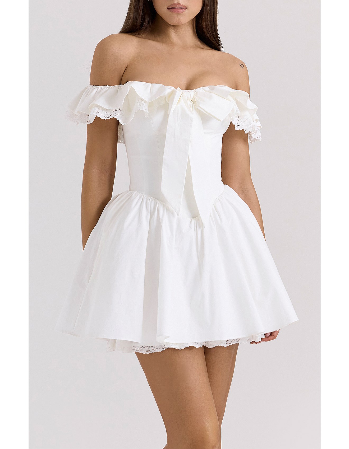トップス house of cb Ruffle Corset Mini Dress House of CB Tianna Ruffle Corset Mini Dress Ivory Size S / Au 8
