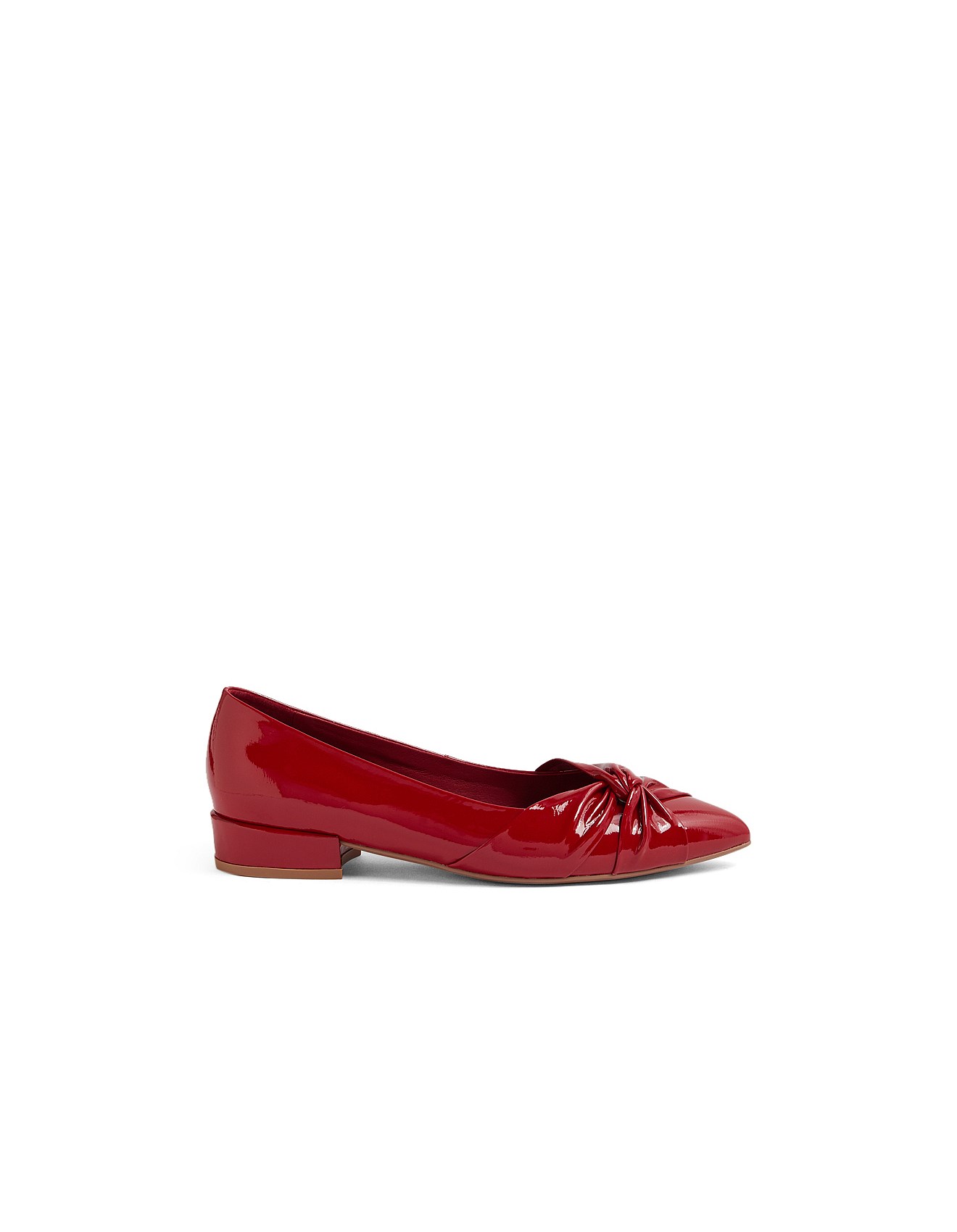 Midas Eccles Dark Red Patent Leather Flat Shoes David Jones