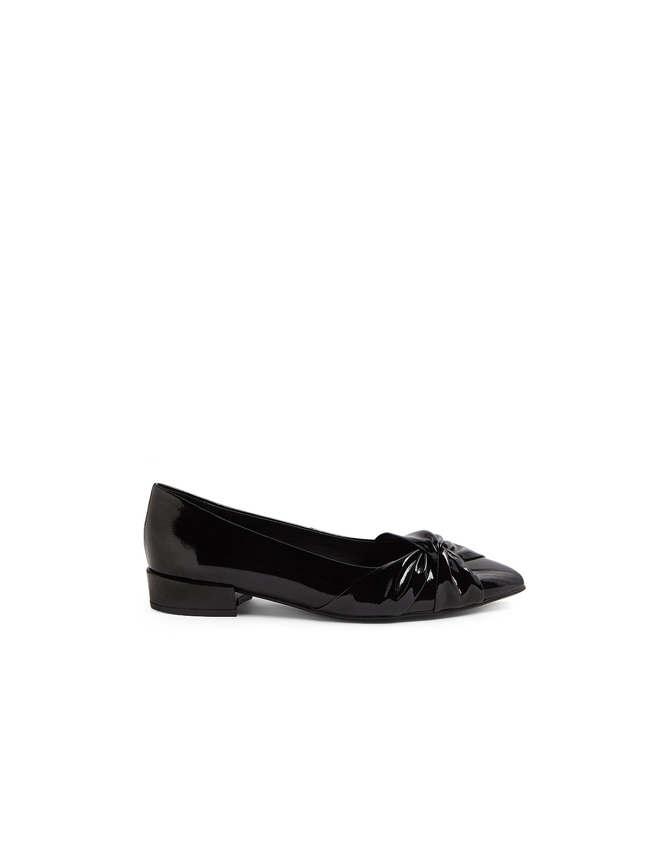 Midas Eccles Black Patent Leather Flat Shoes David Jones