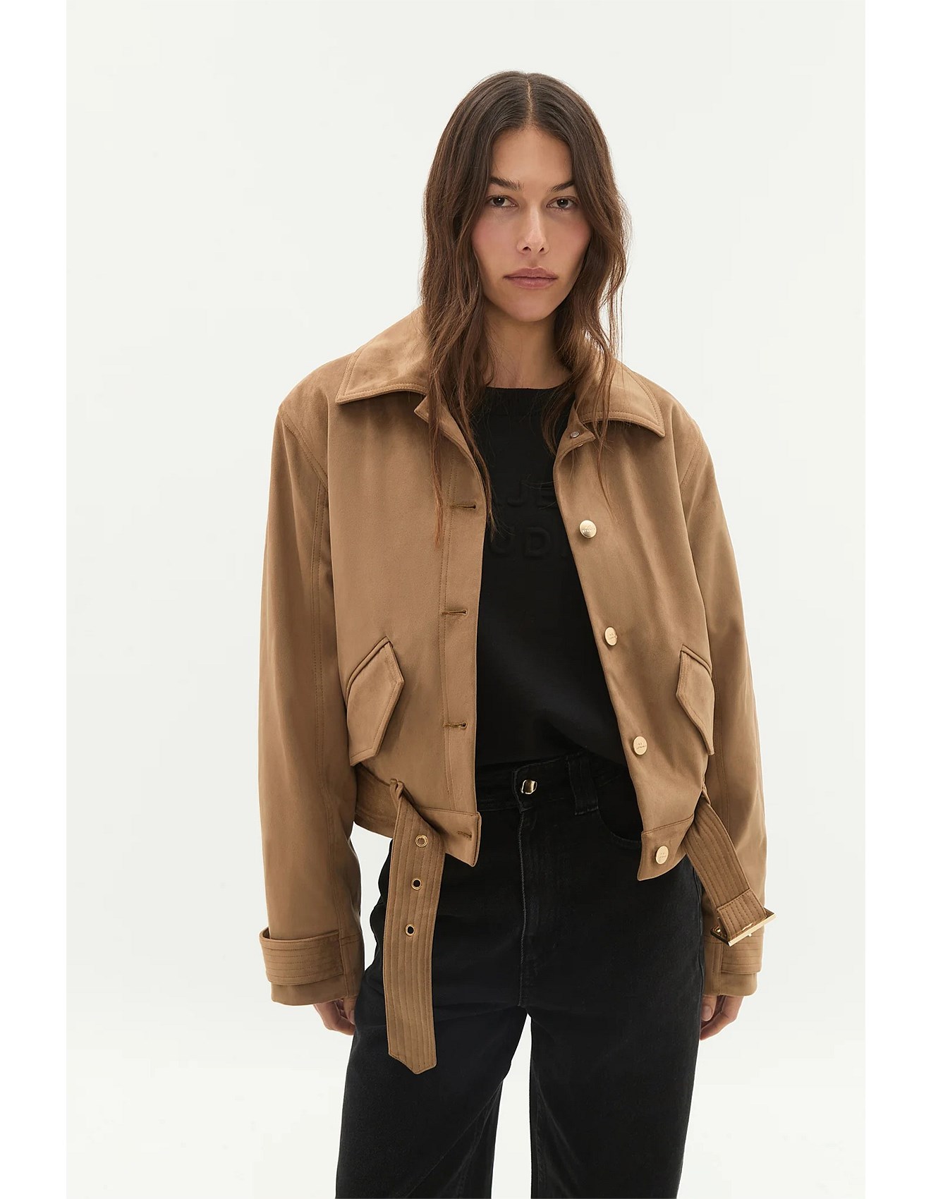 Aje Studio Calyx Vegan Suede Jacket | David Jones