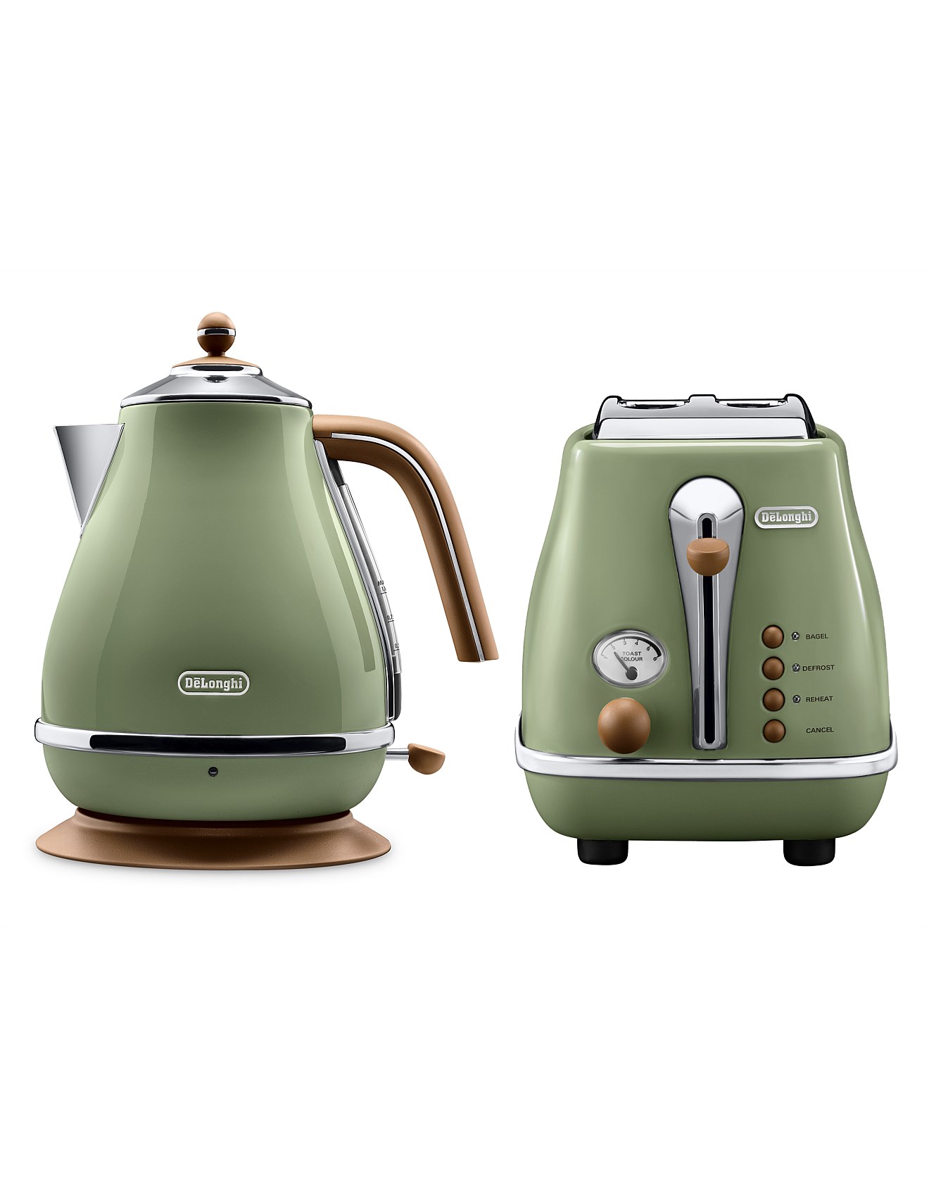 Delonghi Icona Vintage Slice Toaster Kettle Breakfast Pack