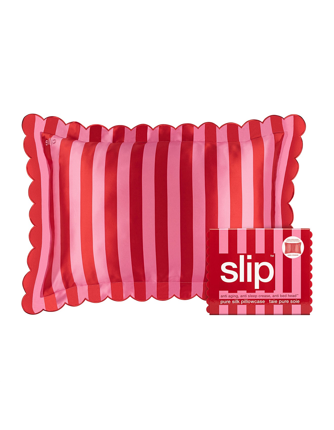 Slip Pure Silk Pillowcase With Scalloped Edge Sunshade David Jones