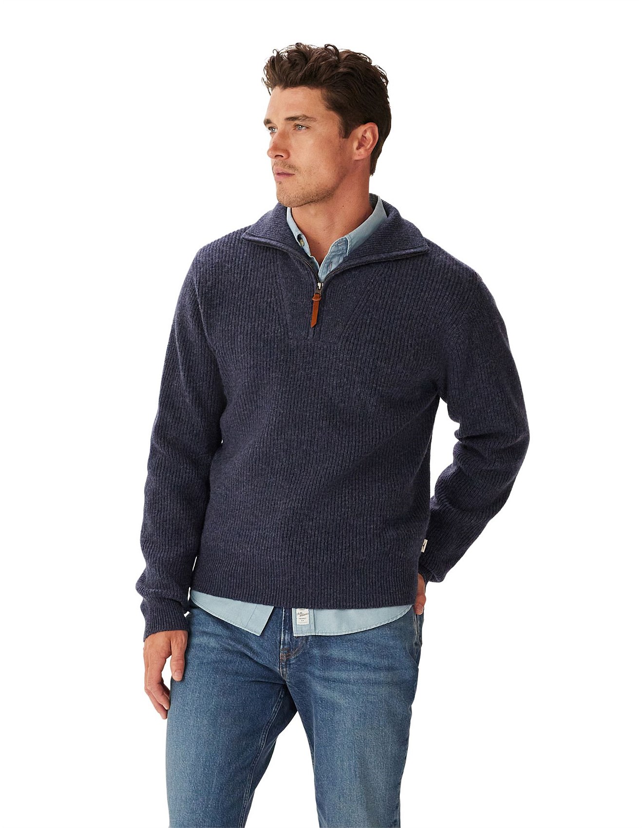 R.m. Williams Linton 1/4 Zip Lambswool Knit | David Jones