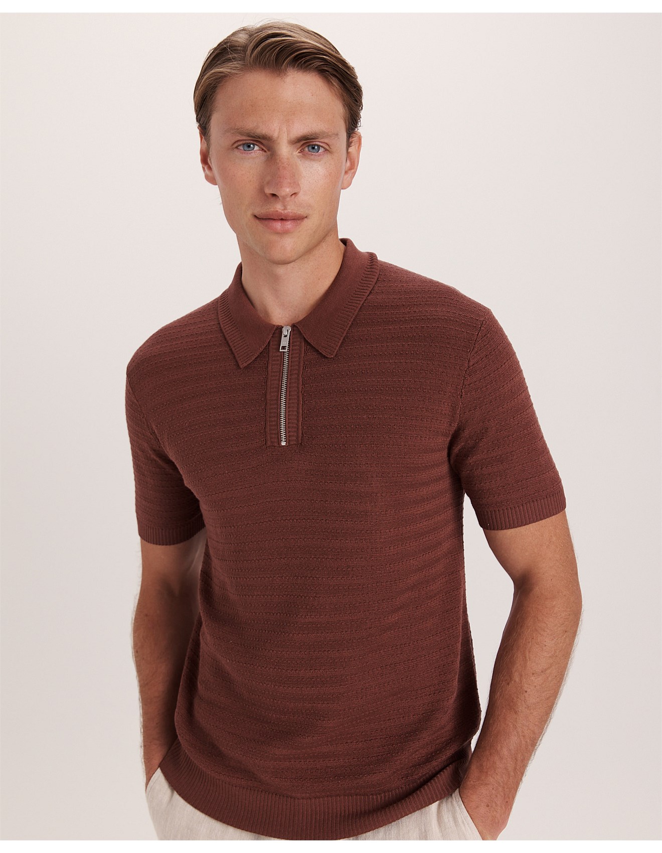 Saba Aether Knit Polo David Jones