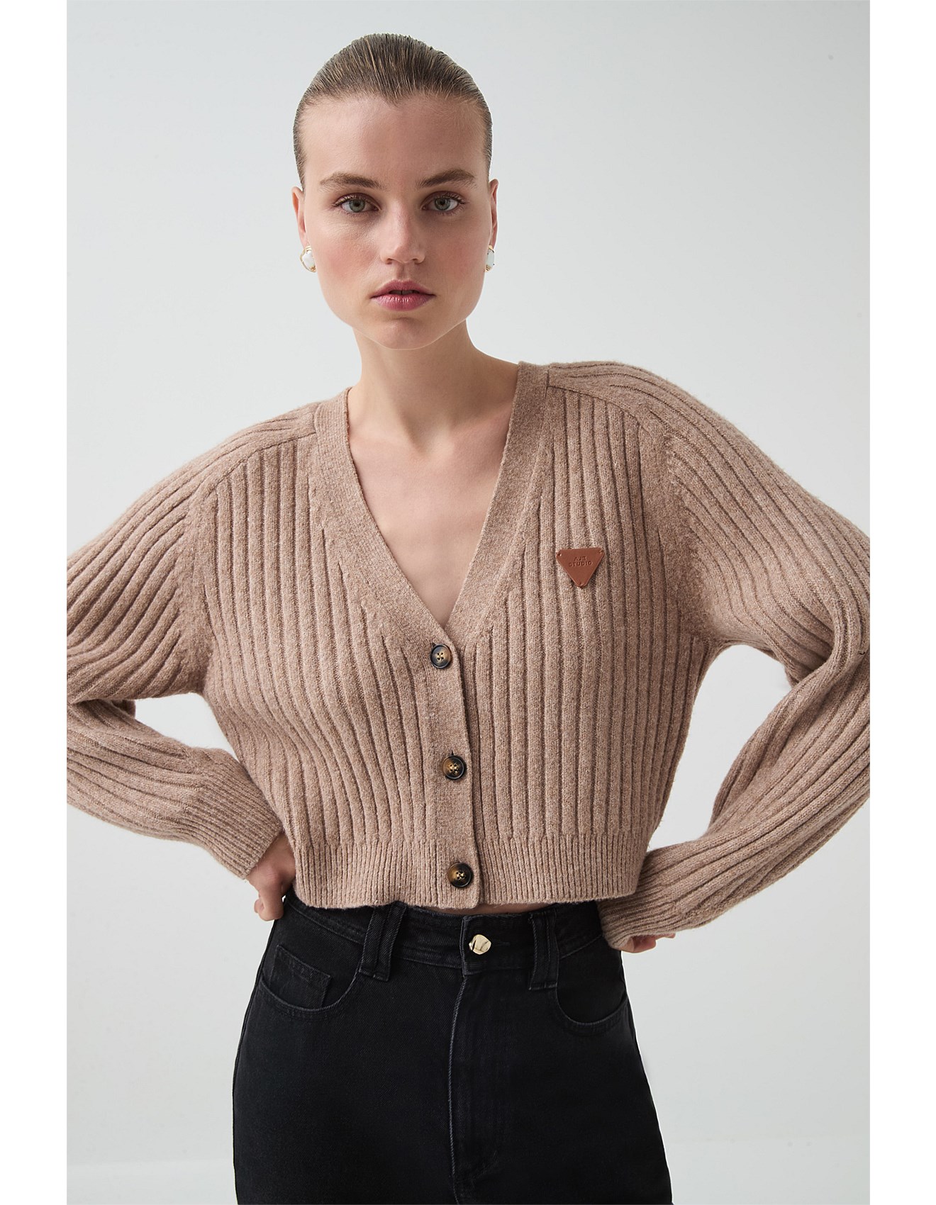 Aje Studio Sunday Cropped Cardigan David Jones