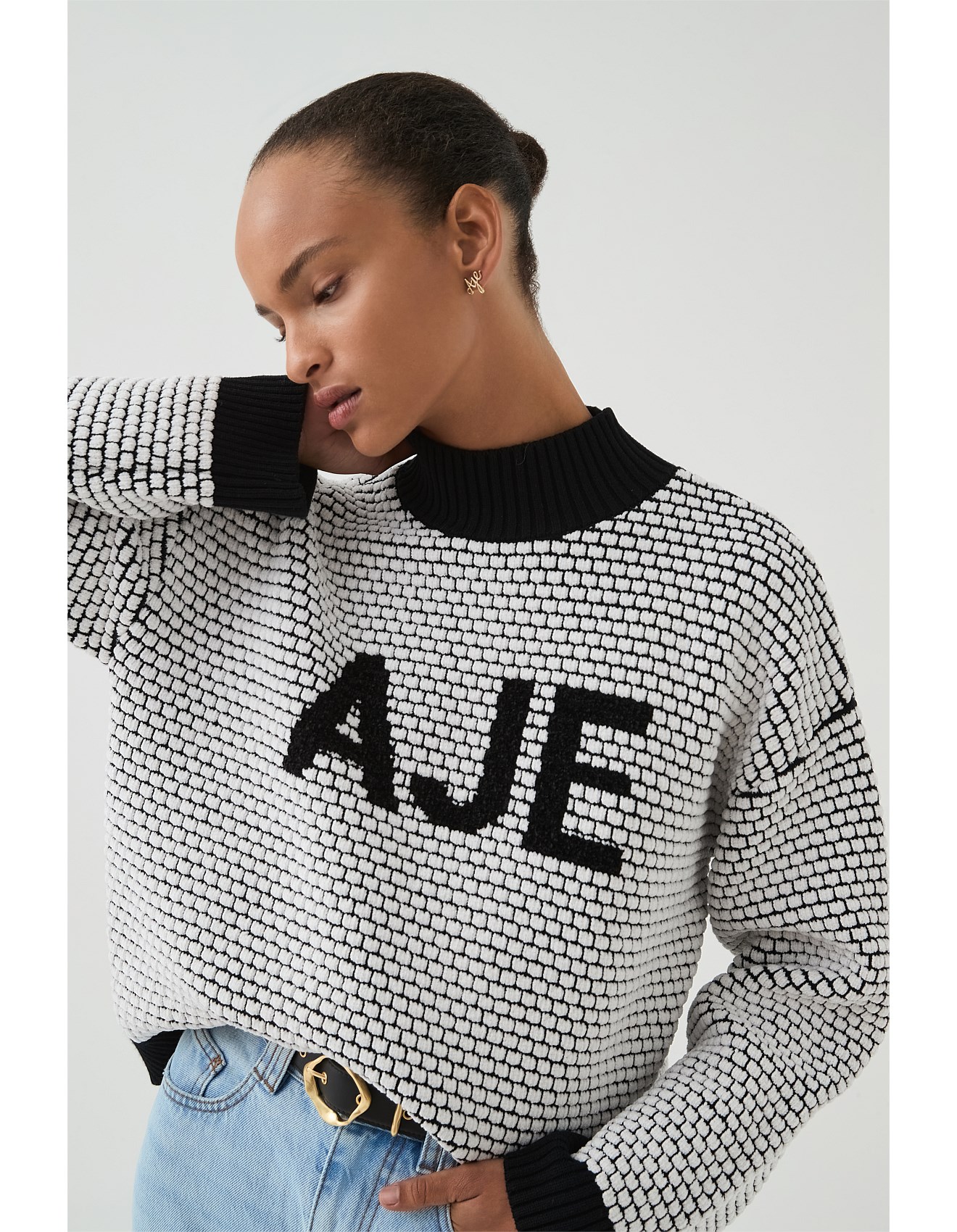 Aje Portrait Logo Knit Jumper David Jones