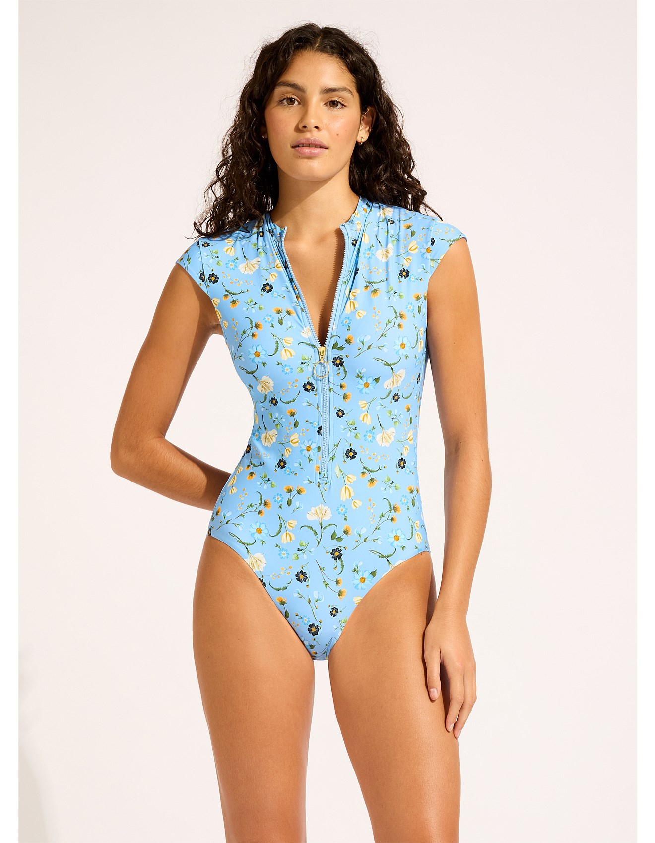 Seafolly Modern Romance Zip Front One Piece David Jones