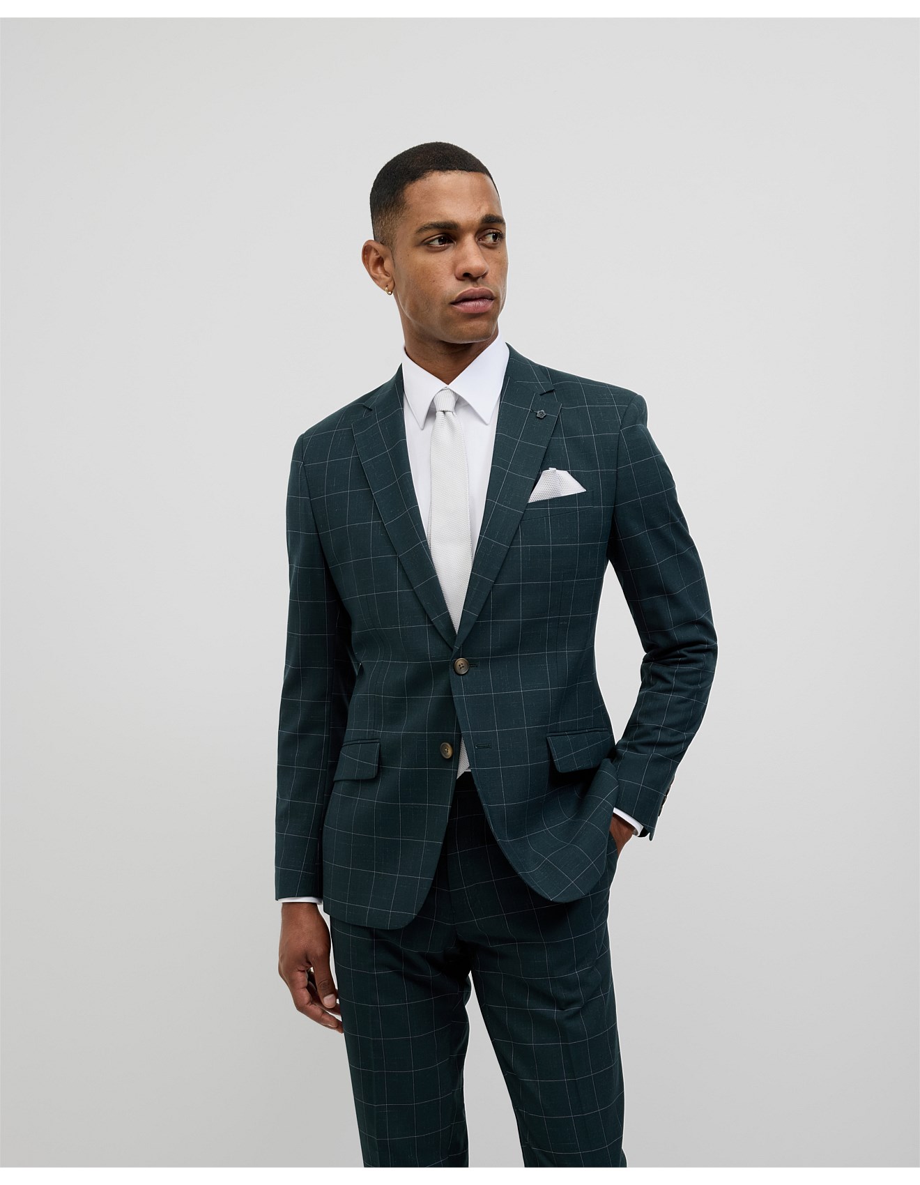 Politix Sebastian Windowpane Check Tailored Jacket David Jones