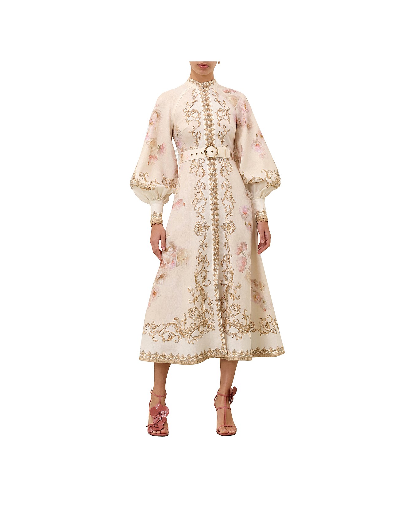 Zimmermann Buttoned Midi Dress | David Jones