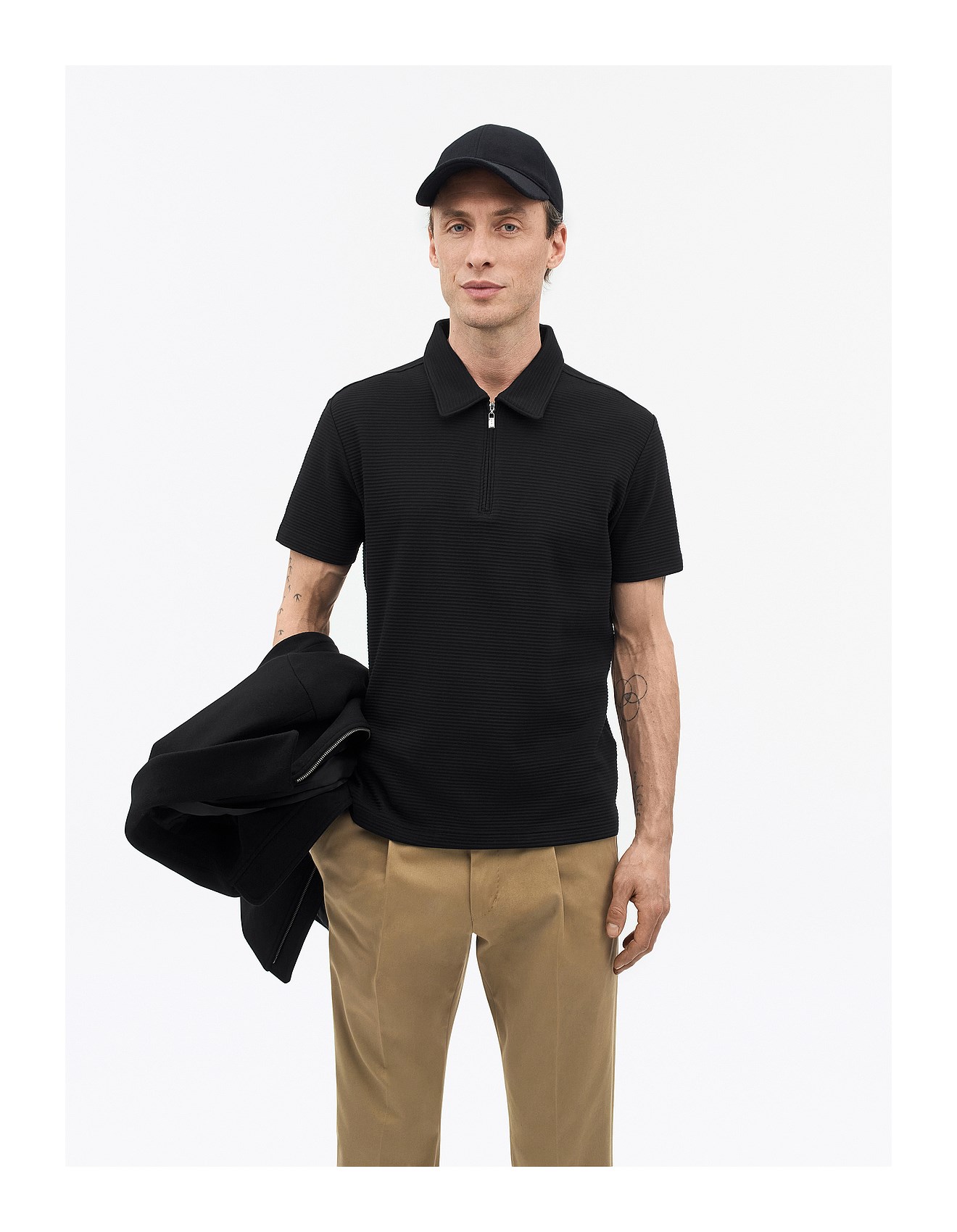 Tiger Of Sweden Laron Short Sleeve 1/4 Zip Cotton Polo David Jones