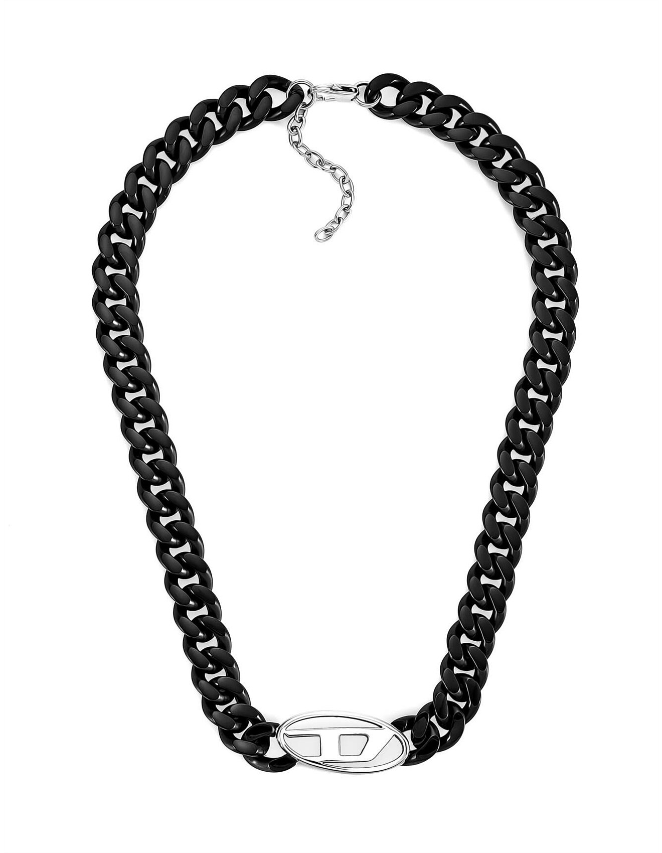 Diesel Diesel Black Ssteel Oval D Chain Necklace | David Jones Diesel Diesel Black Ssteel Oval D Chain Necklace | David Jones