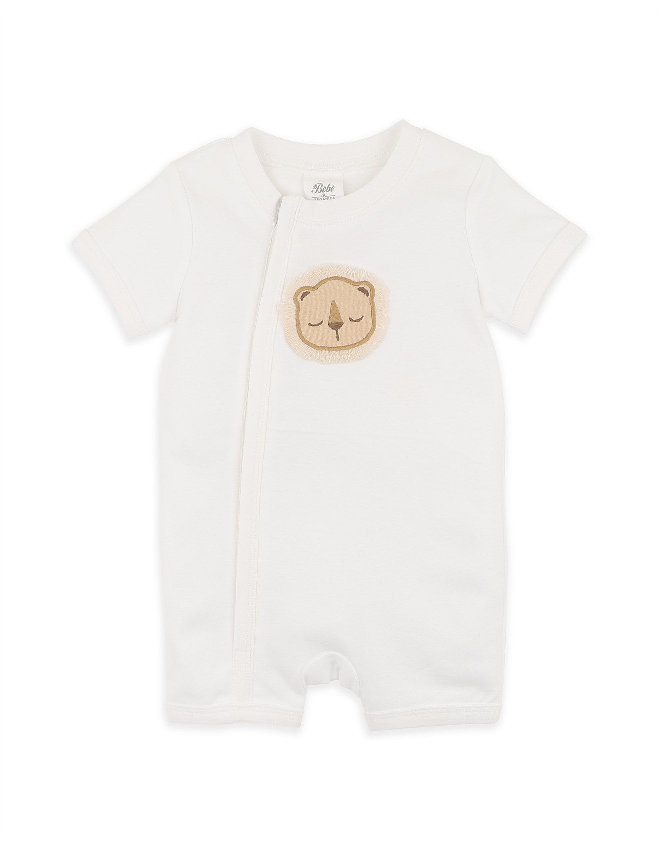 Bebe By Minihaha Billie Lion Organic Short Sleeve Zipsuit | David