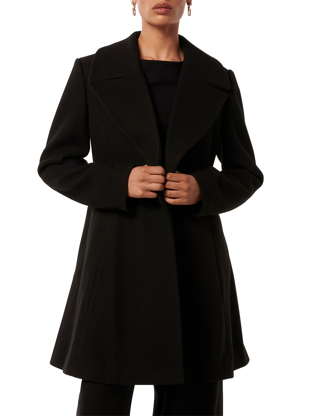 Pea Coat Womens Petite Fit And Flare Coat KAREN MILLEN Italian