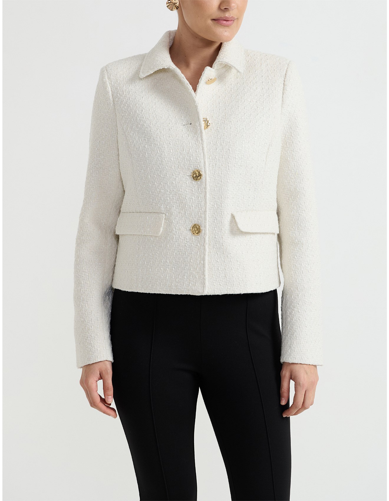 David Jones Ladies Fashion 2026.David Jones Collection Cropped Collar Jacket | David Jones