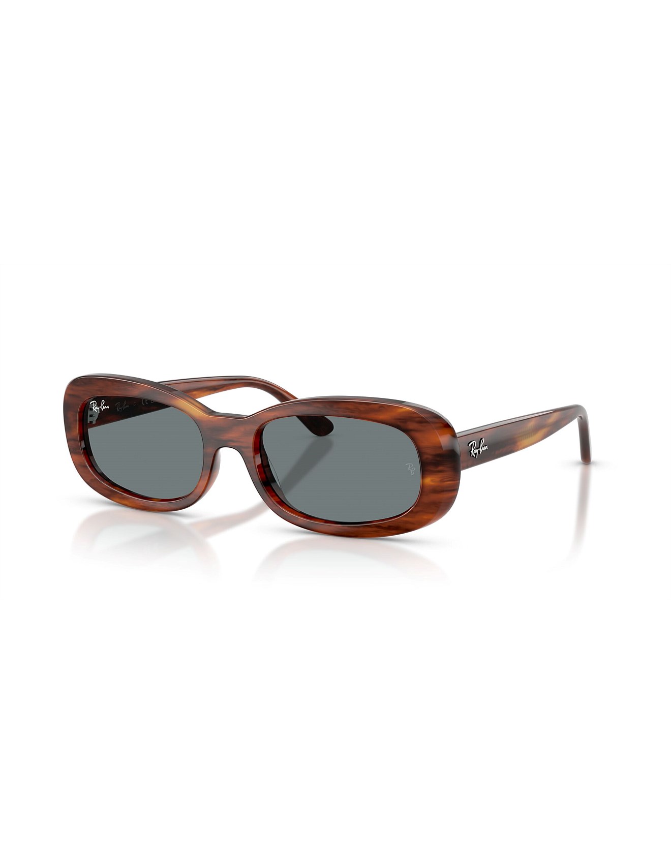 Ray-ban Oval Striped Havana Blue Sunglasses David Jones