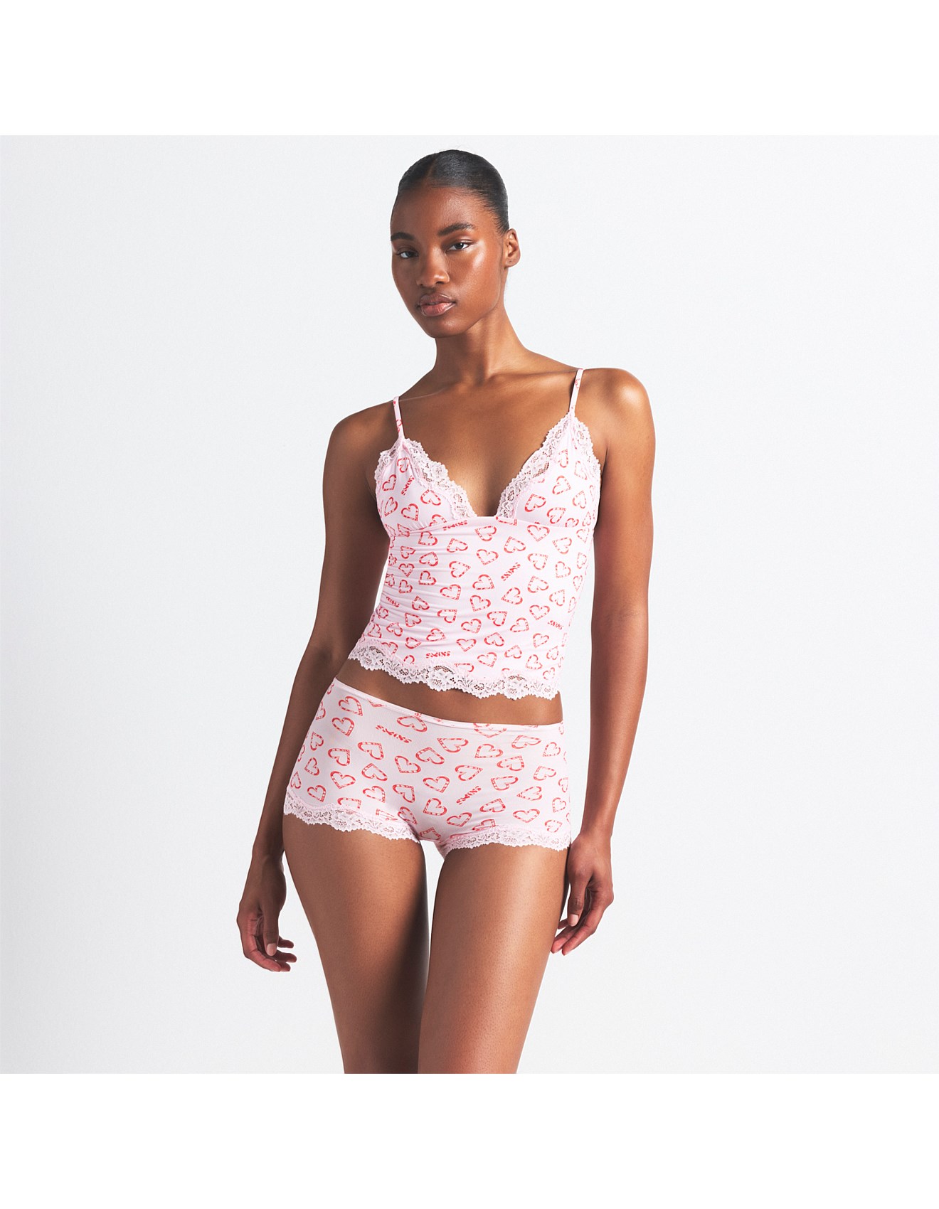 Skims Fits Everybody Lace Cami and Boyshort Set | David Jones