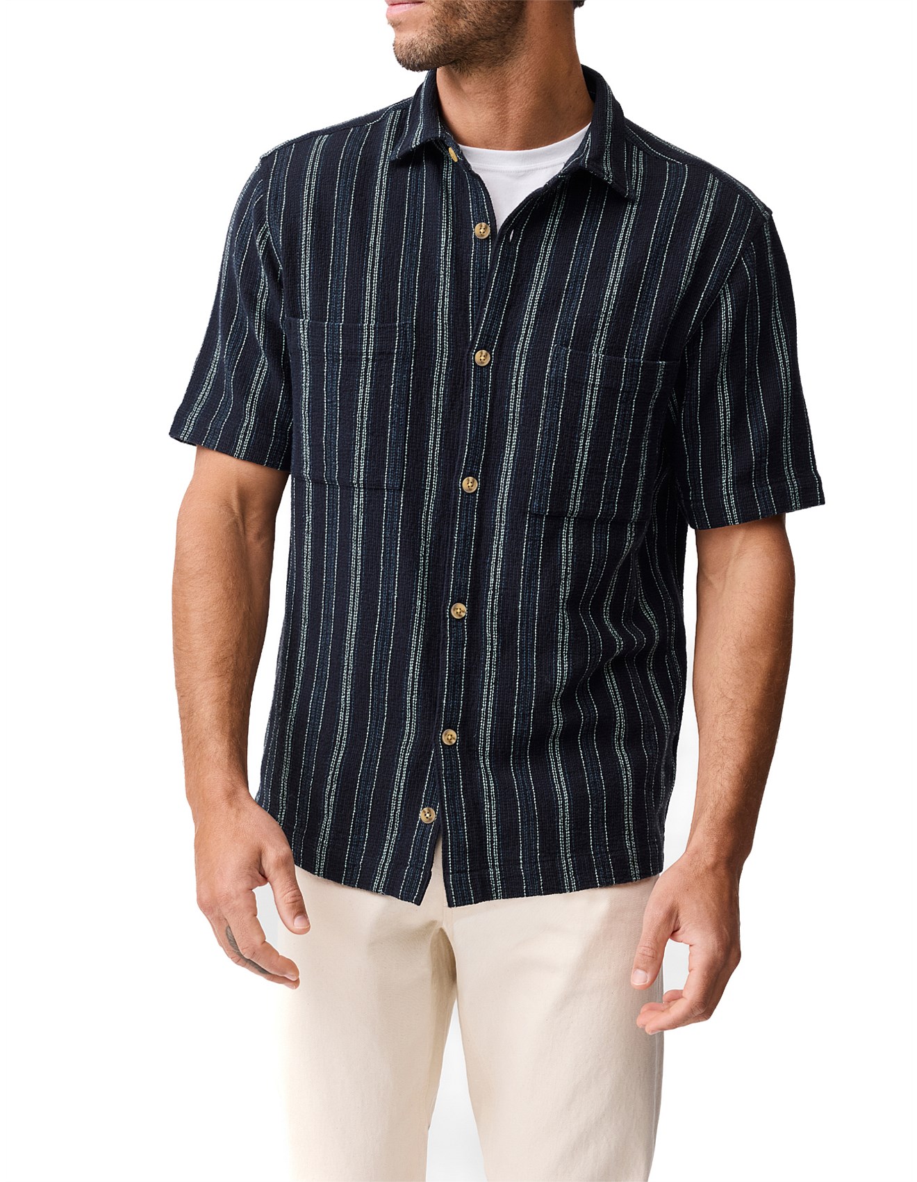 Rodd & Gunn Harley Short Sleeve Shirt -Midnight | David Jones