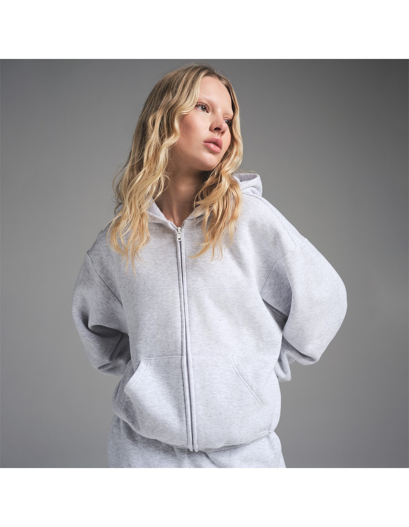 Skims Cotton Fleece Classic Zip Up Hoodie | David Jones