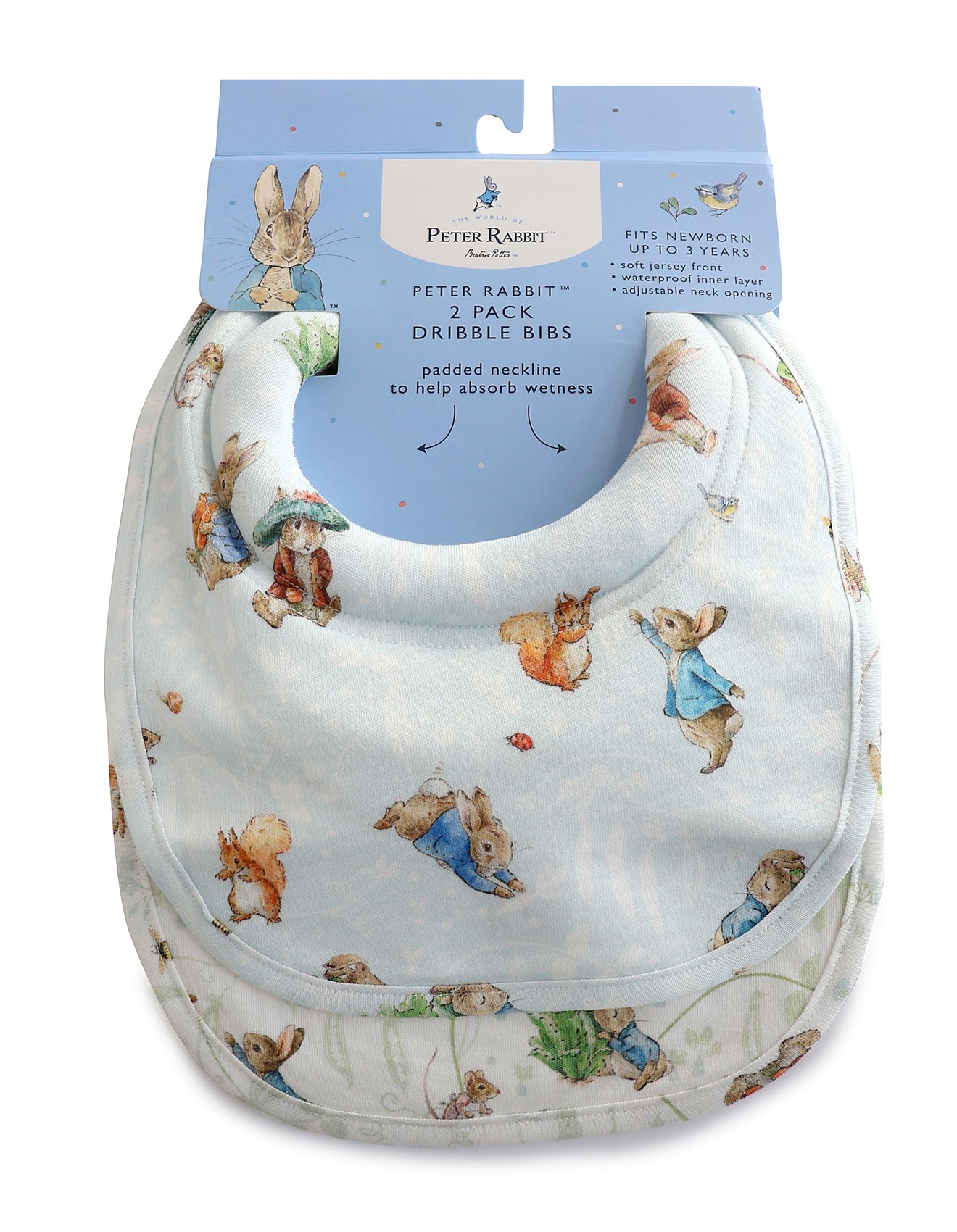 Bubba Blue Peter Rabbit & Benjamin Bunny 2pk Dribble Bibs | David Jones