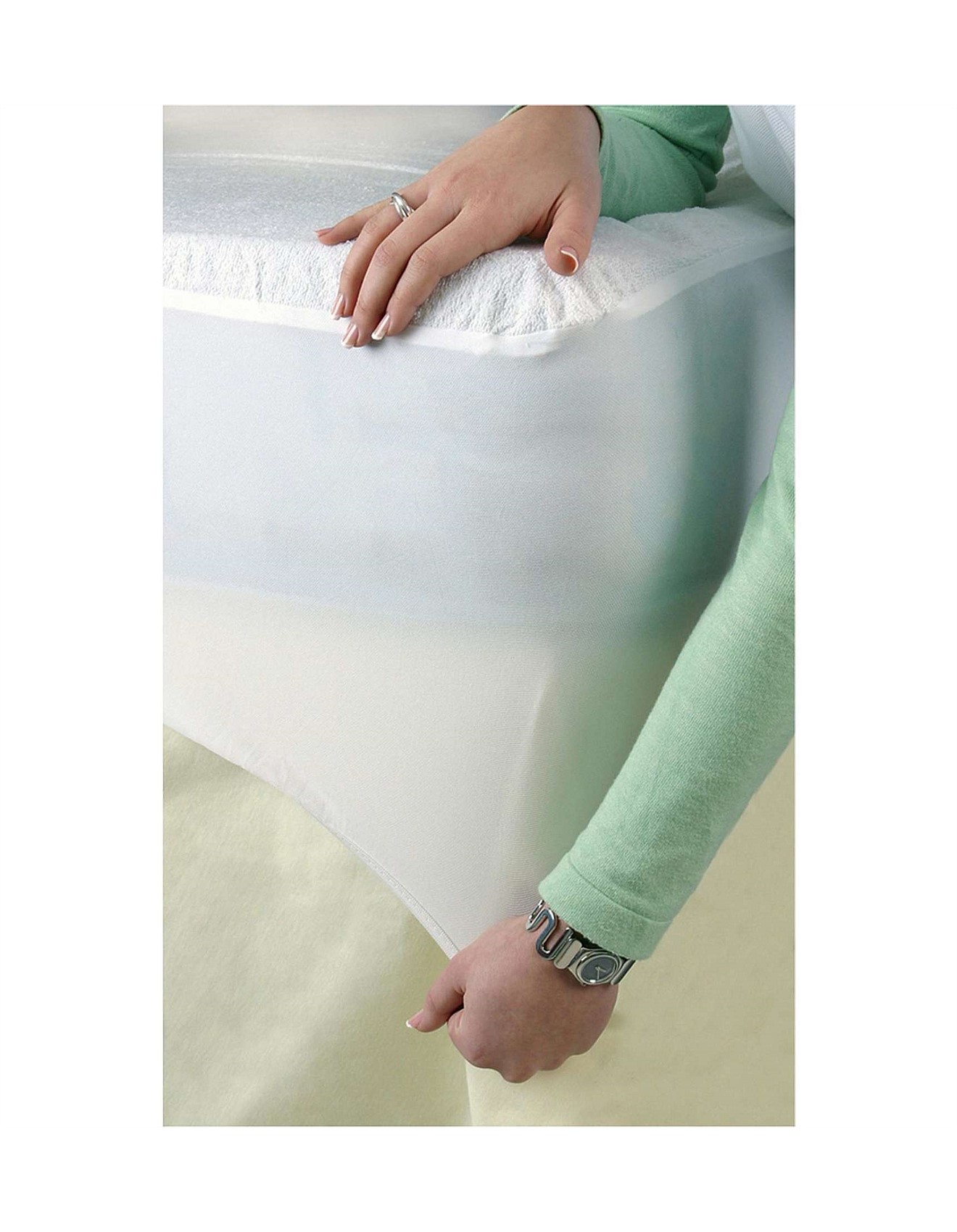 Protectabed Cotton Terry Fitted Mattress Protector King Single