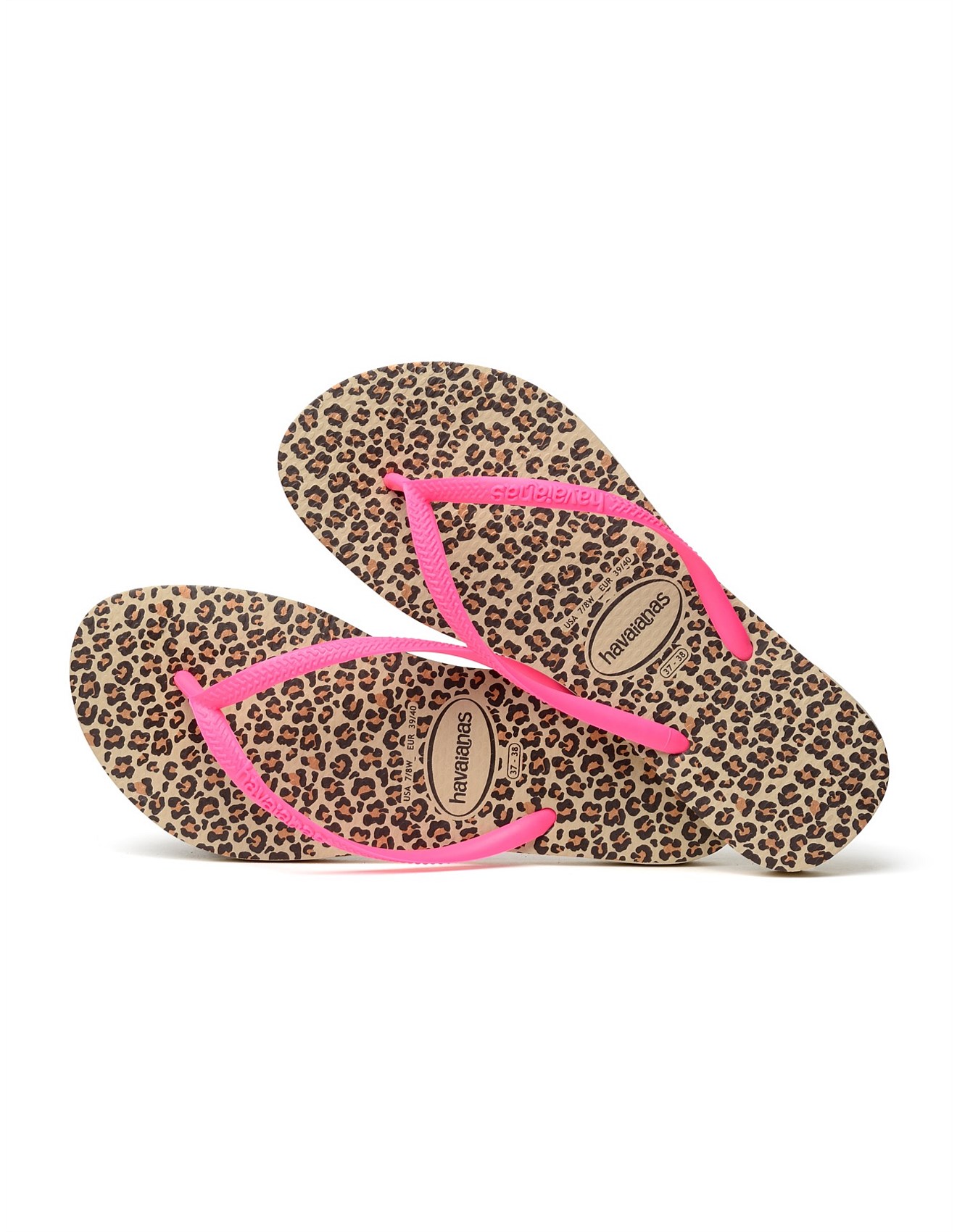 Havaianas Kids Slim Animals Sand Grey/pink David Jones