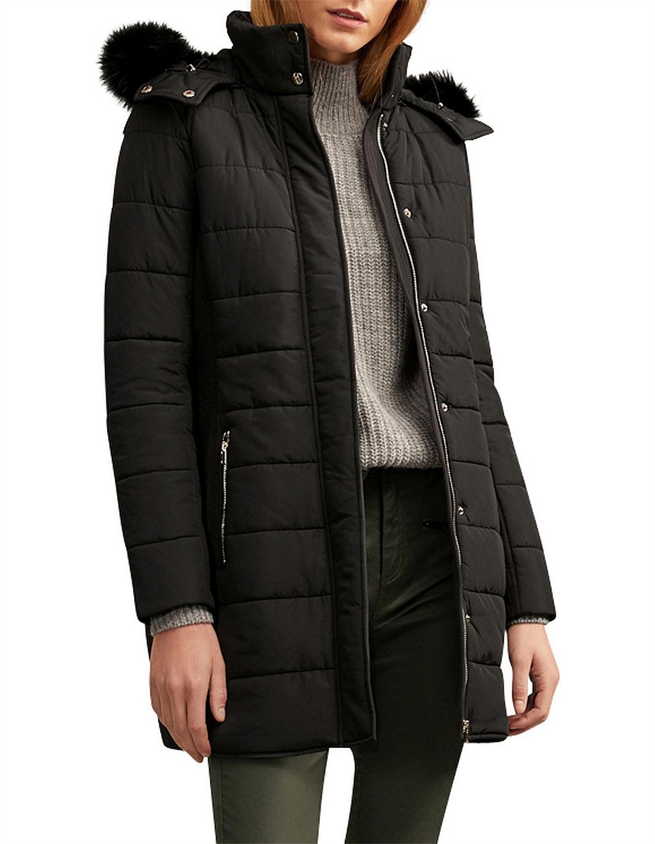 witchery long puffer jacket
