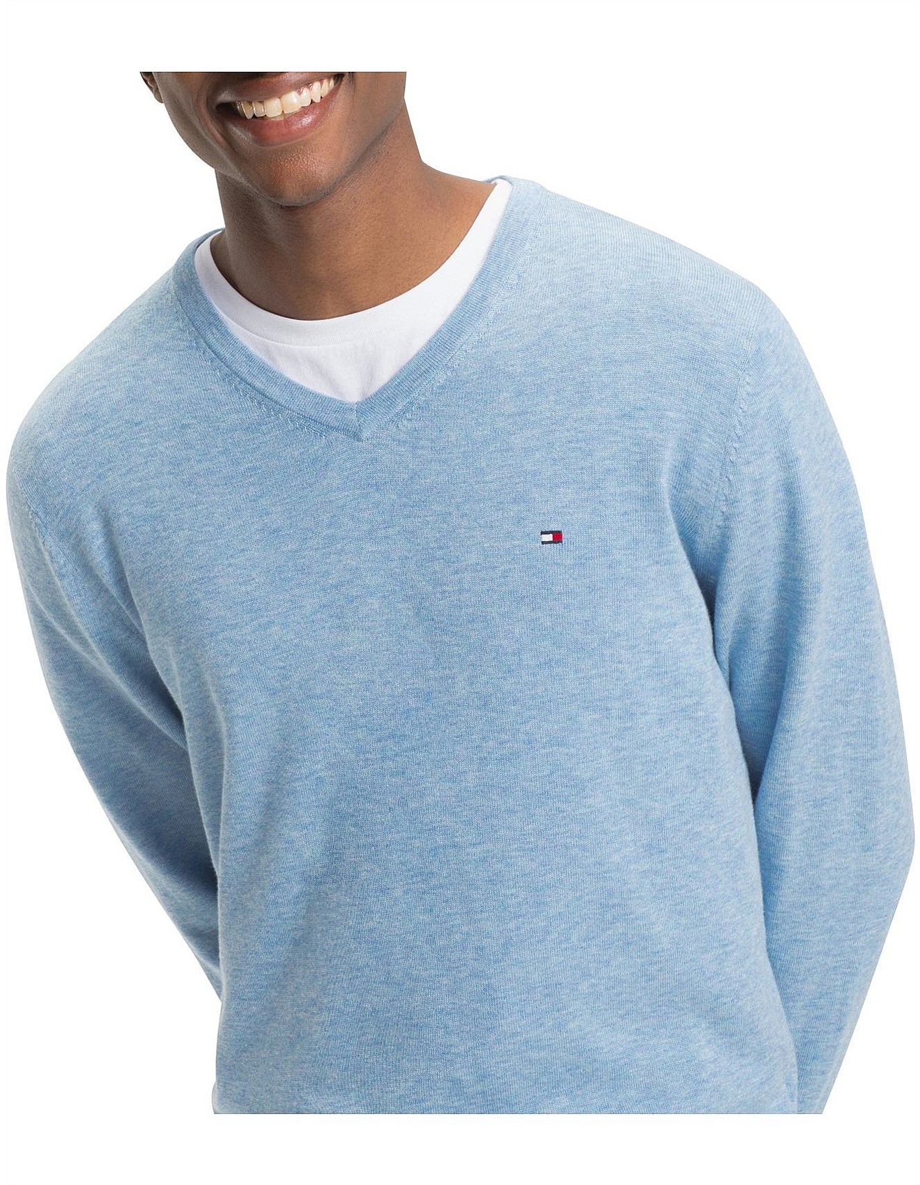 tommy hilfiger cotton silk v neck