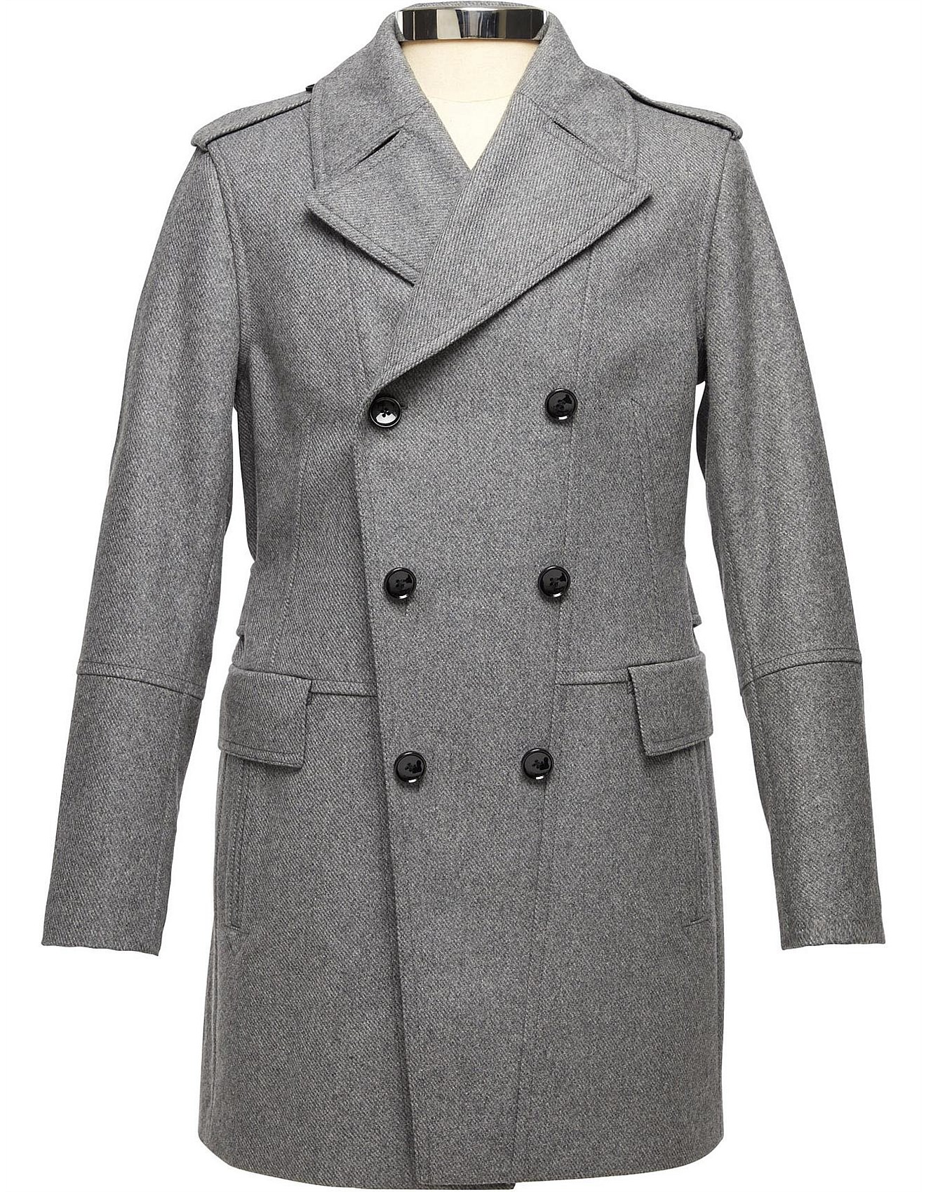 Calibre Grey Melton Coat David Jones