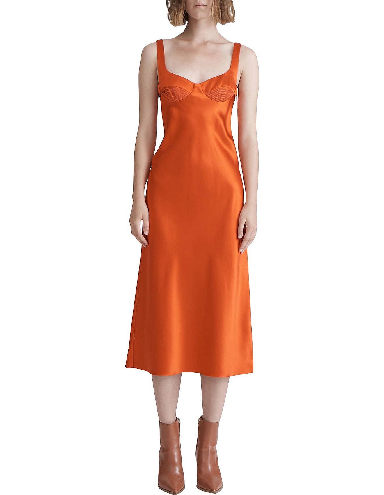 dion lee layered silk satin dress