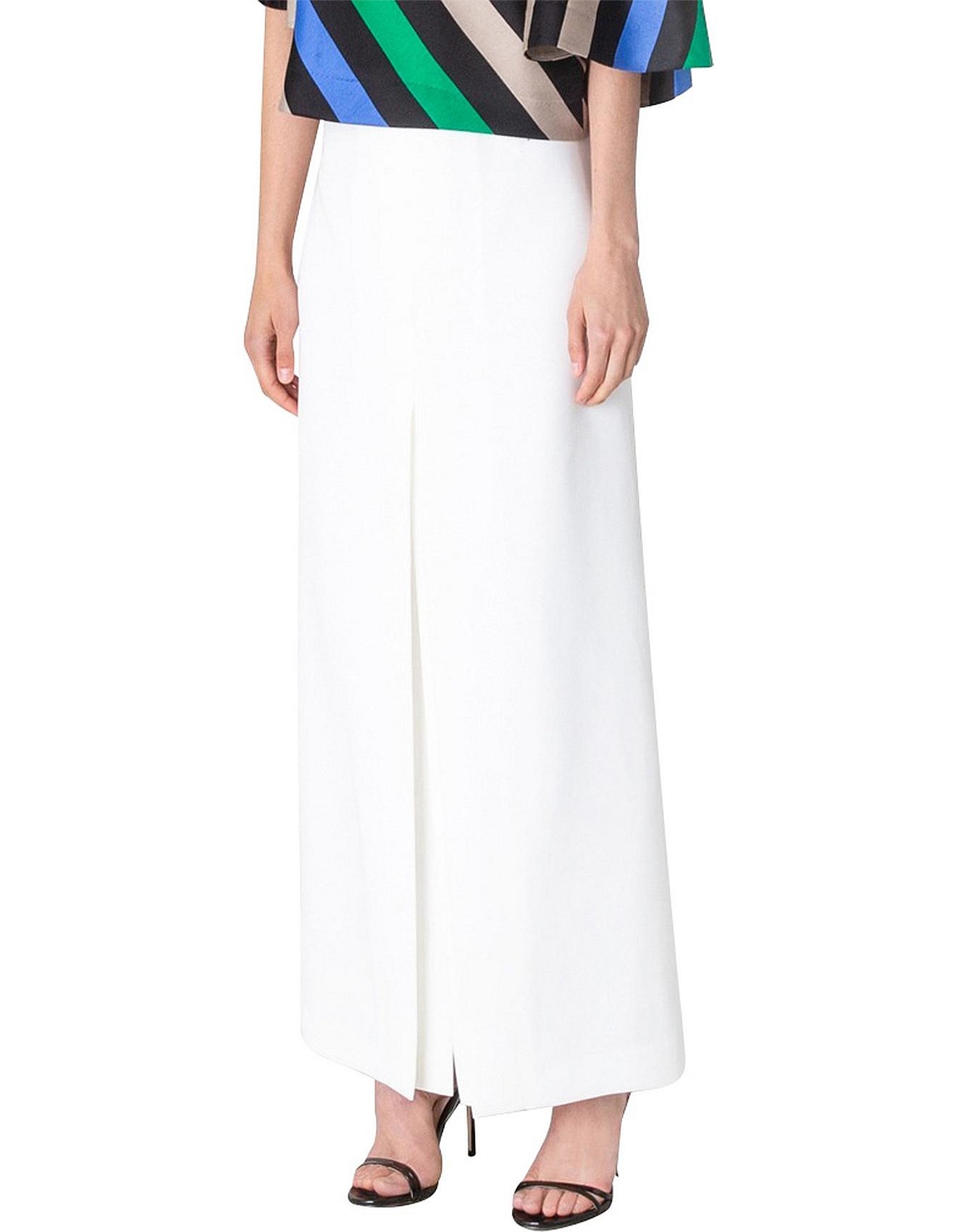 white crepe trousers