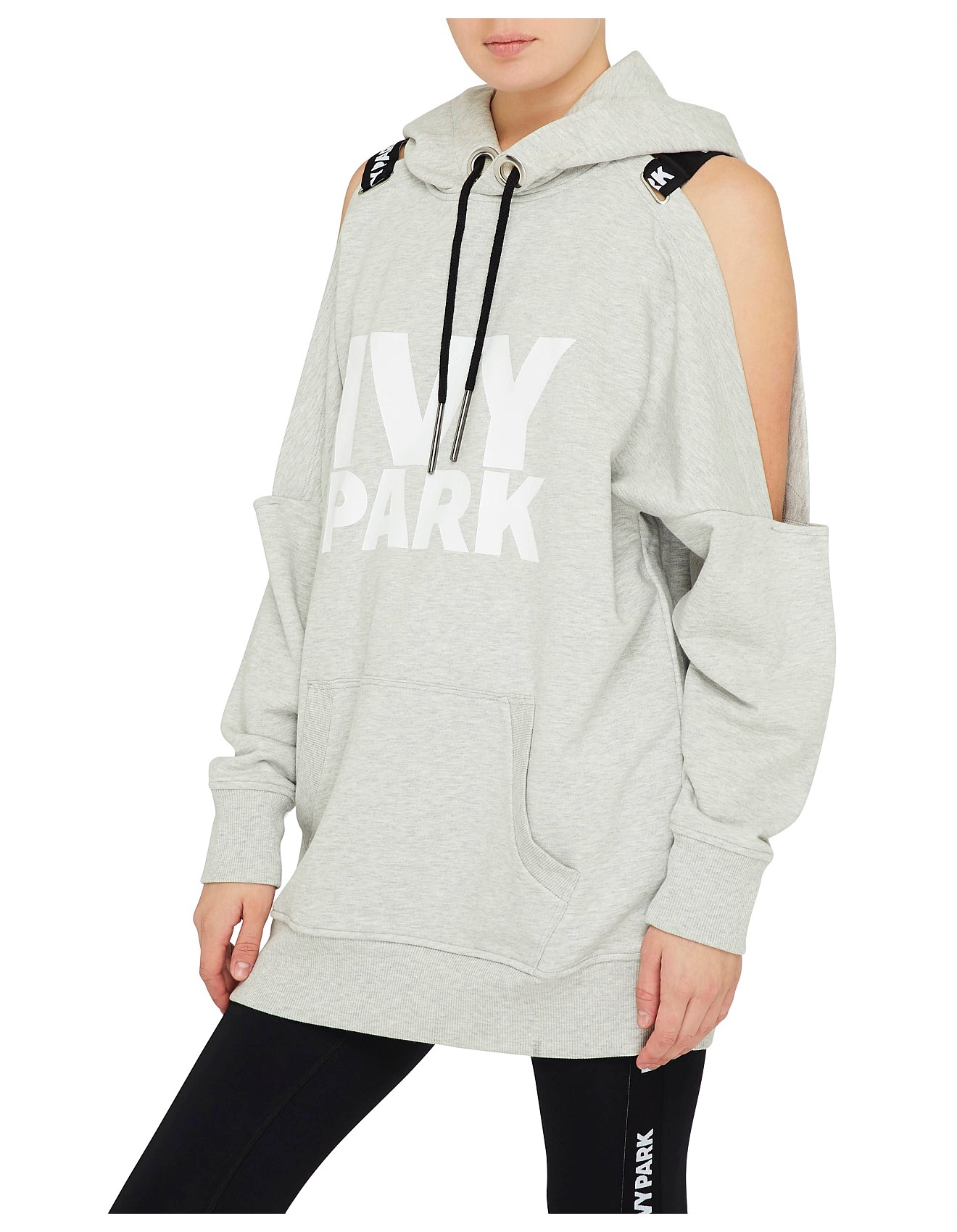 Ivy Park | Buy Ivy Park Clothing Online | David Jones - Cold Shoulder Logo Strap Hoodie1320 x 1700