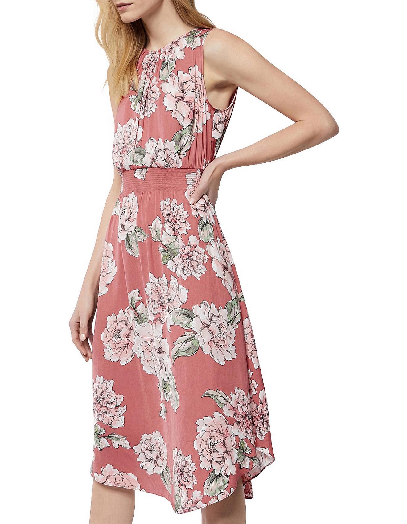 witchery shirred midi dress