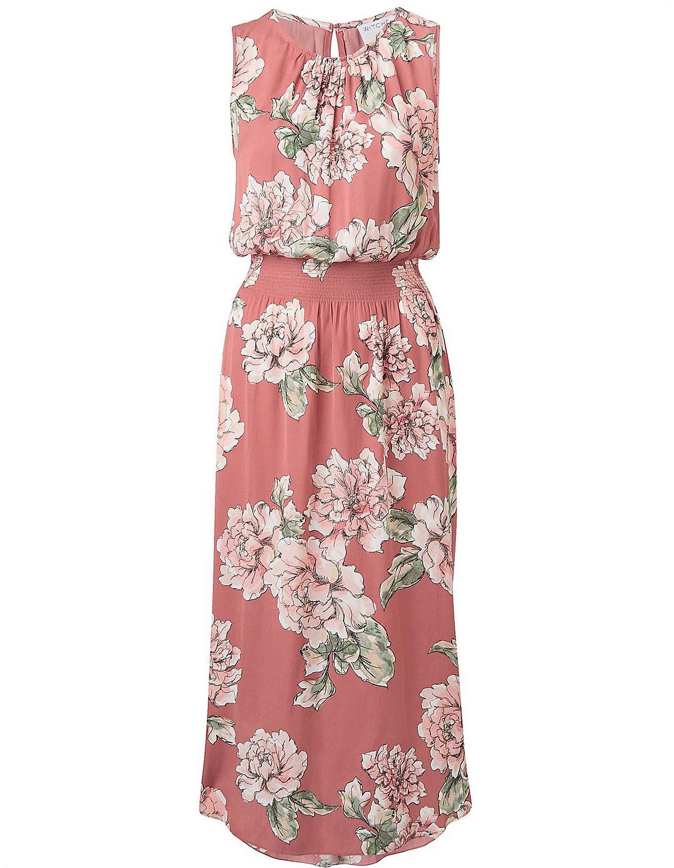 witchery shirred midi dress