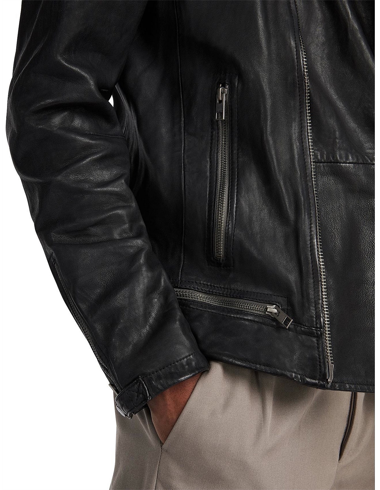 Allsaints Conroy Leather Biker Jacket David Jones