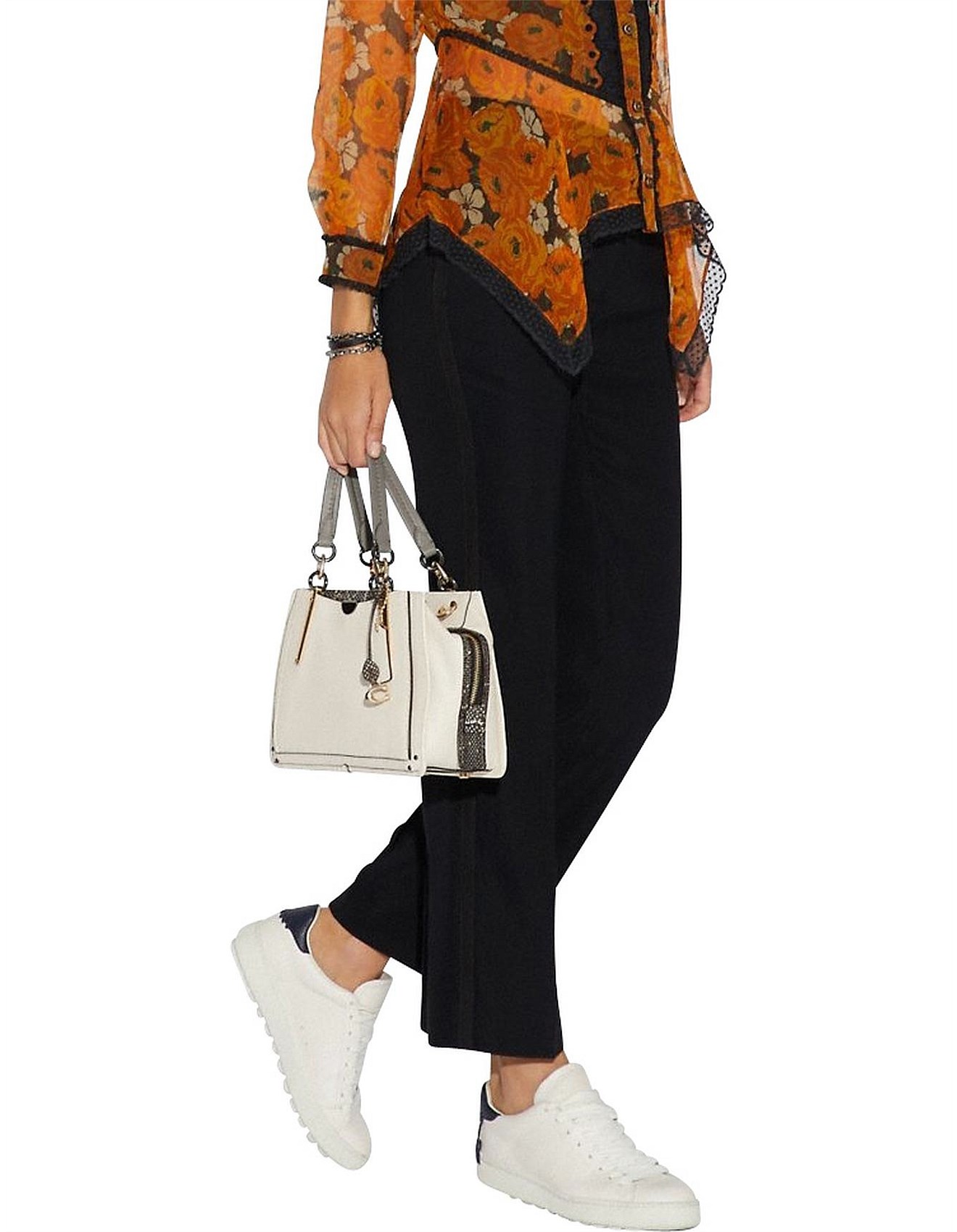 coach exotic mixed leather dreamer satchel