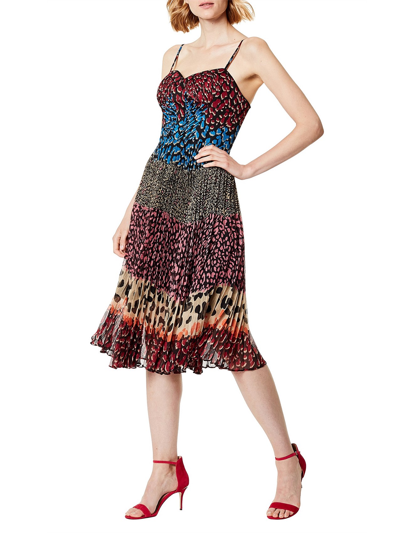 karen millen colour block leopard print dress