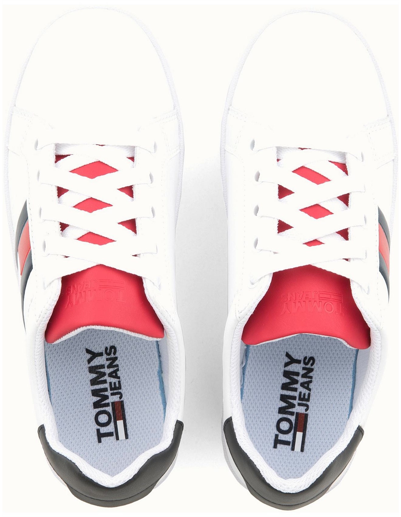 tommy jeans embossed leather trainers