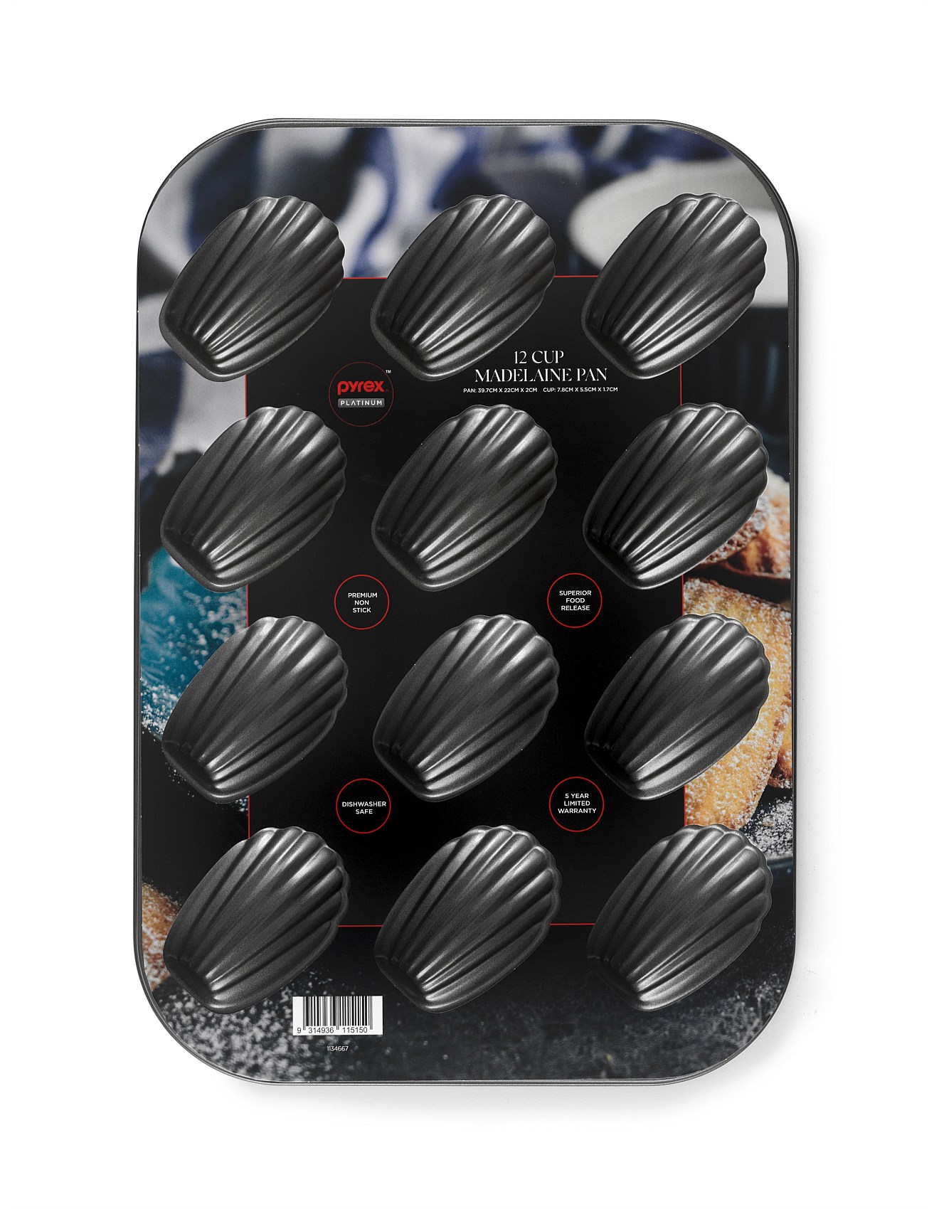 Pyrex Platinum Madeleine Pan 12 Cup | David Jones